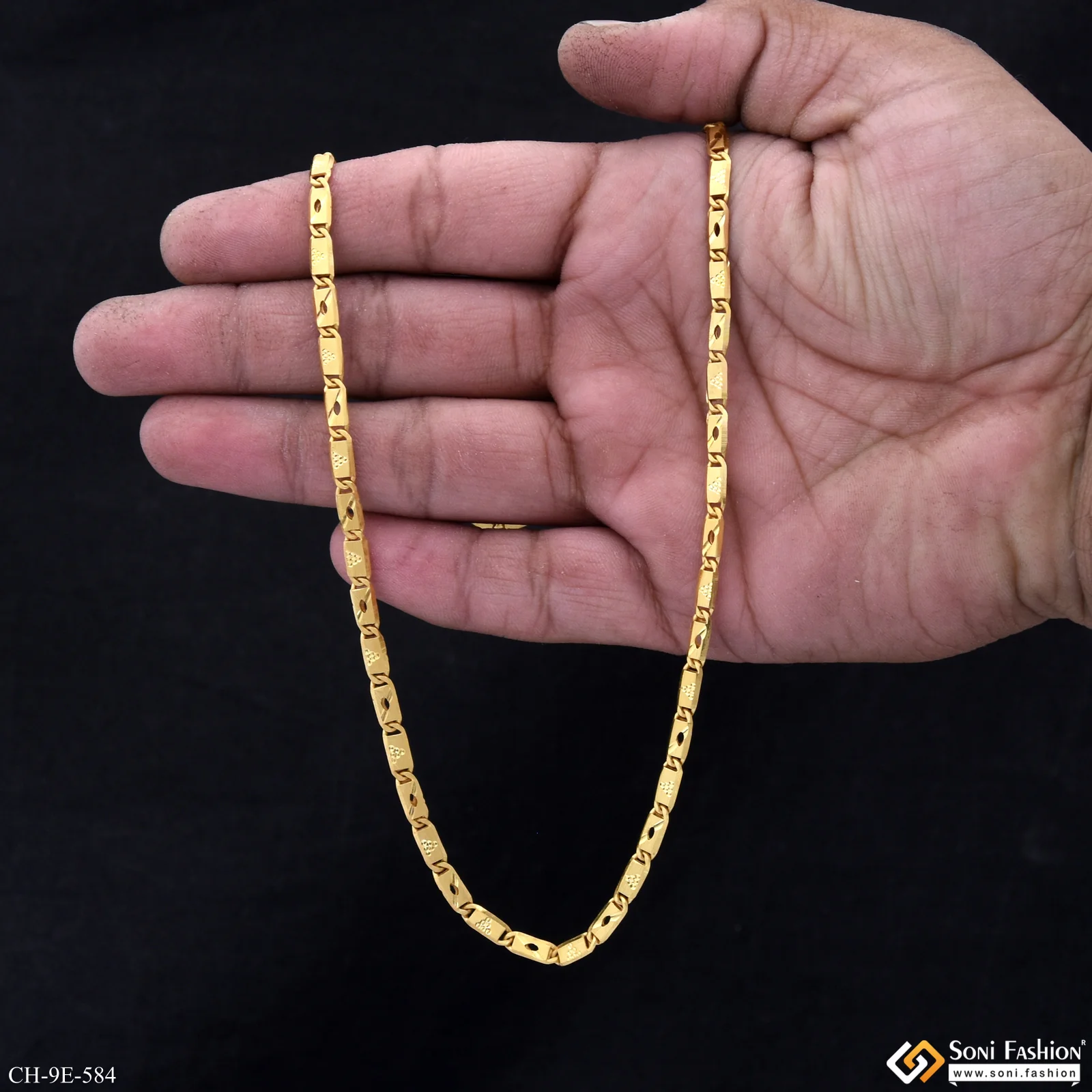 Best Quality Gold Plated Nawabi Chain for Men - Style E584 - Image 3