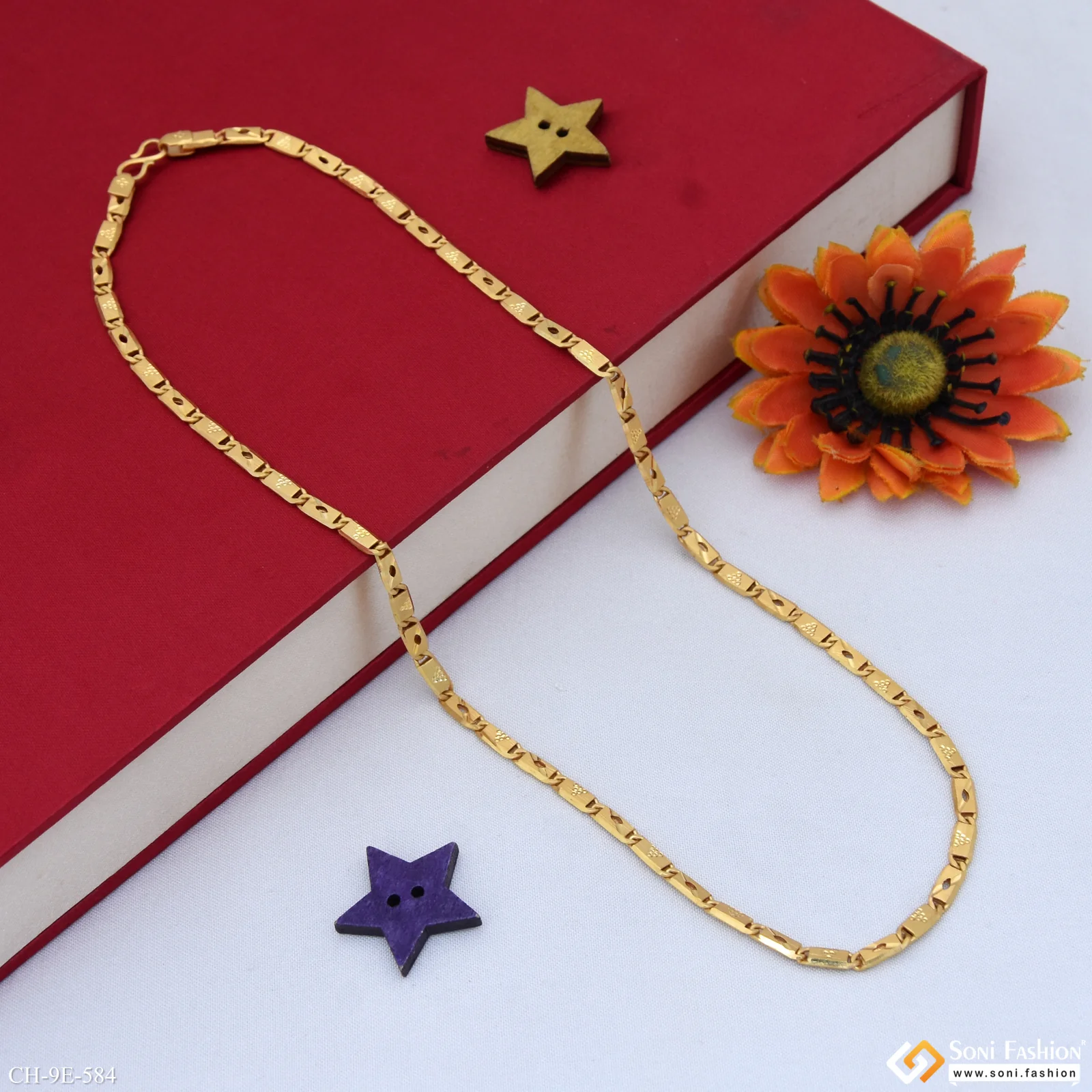 Best Quality Gold Plated Nawabi Chain for Men - Style E584 - Image 5