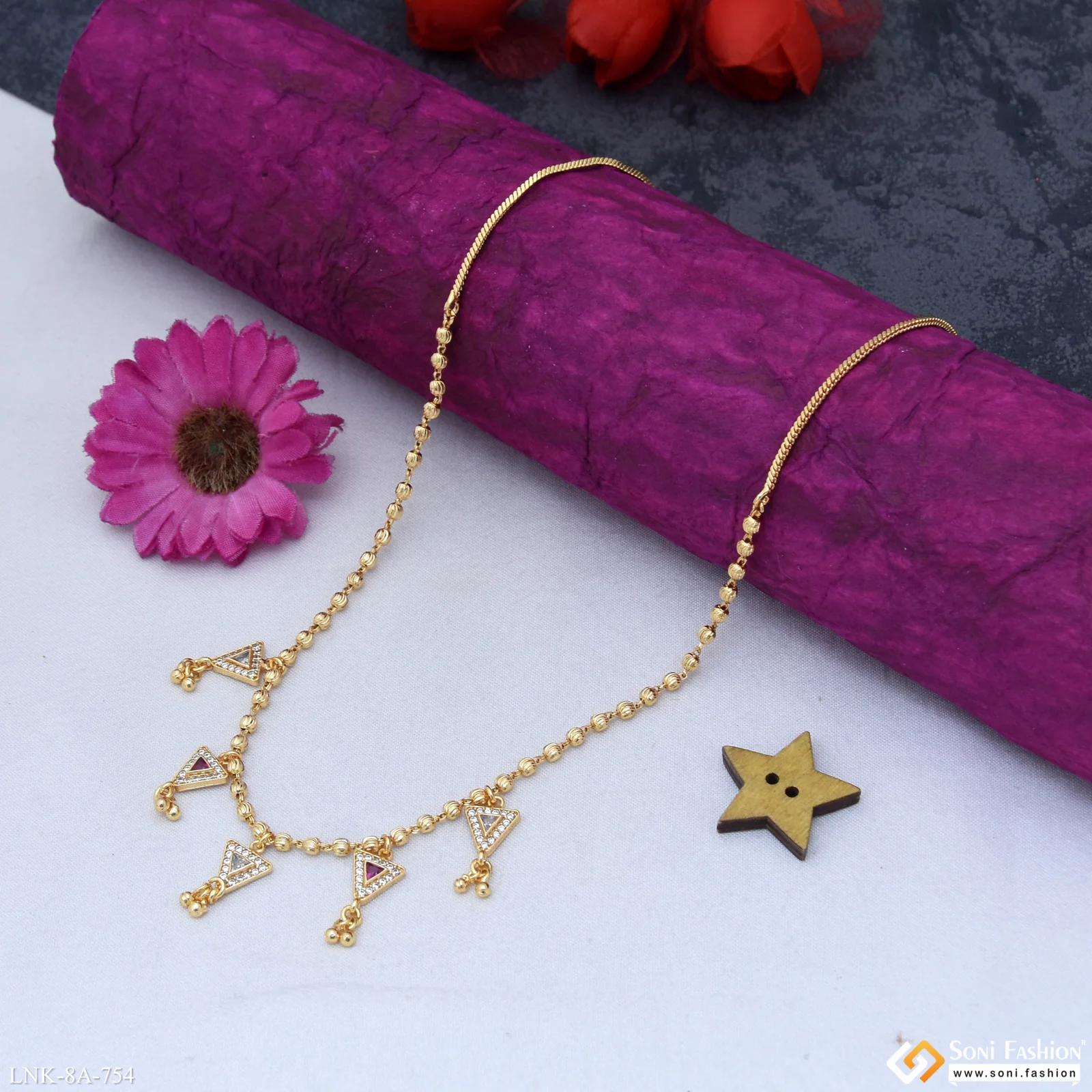 Best Quality Gold Plated Necklace for Ladies - Style A754 - Image 3