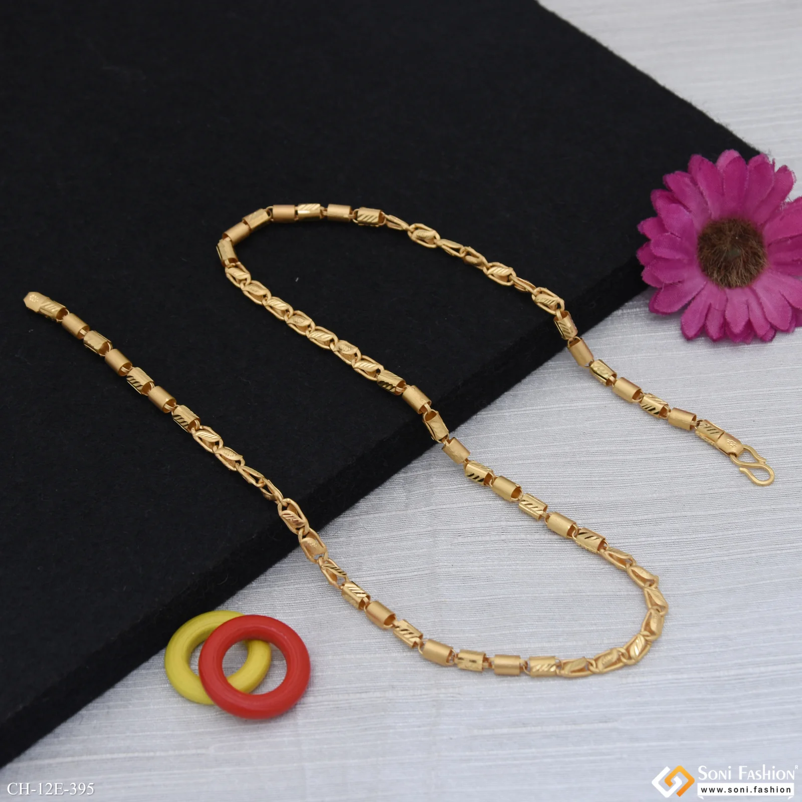 Best Quality Gold Plated Pipe Chain for Men - Style E395 - Image 4