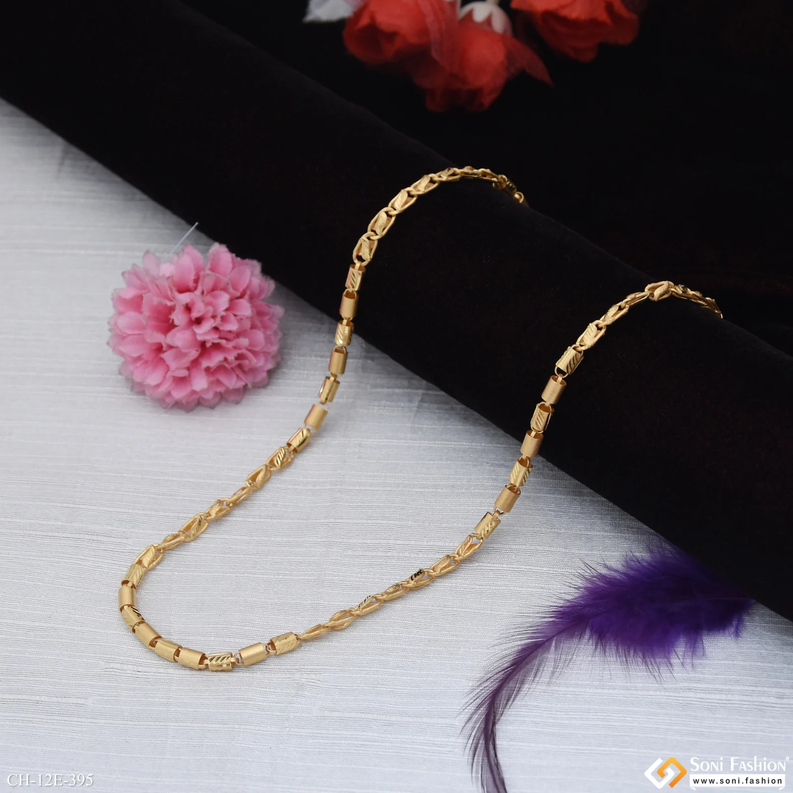 Best Quality Gold Plated Pipe Chain for Men - Style E395 - Image 5