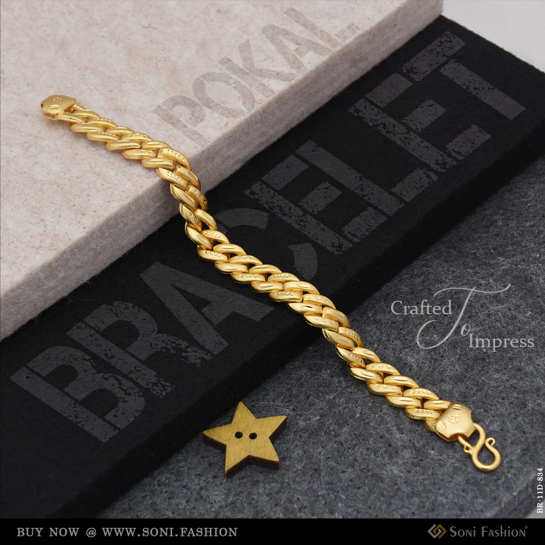 Best Quality Gold Plated Pokal Bracelet for Men - Style D834