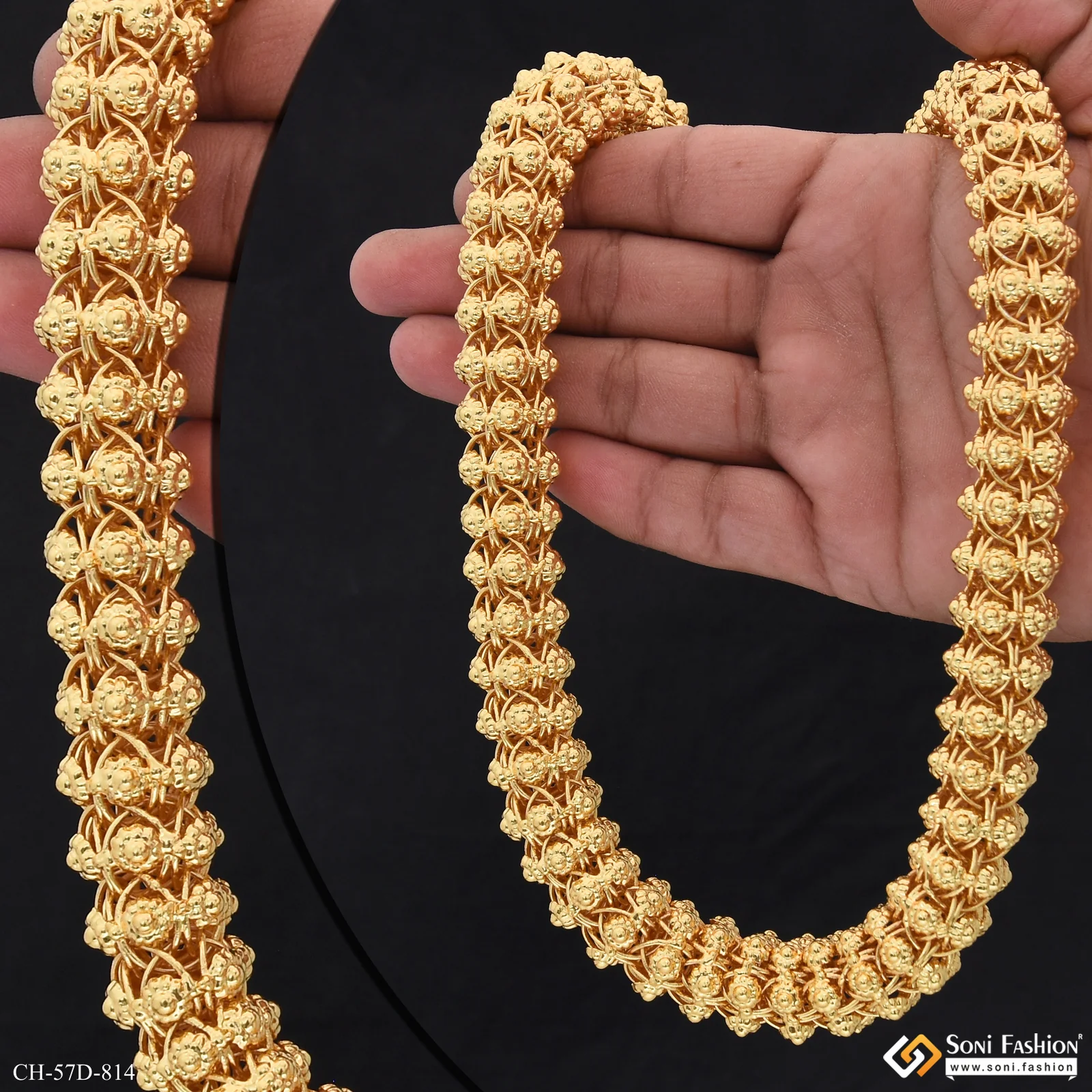 Best Quality Gold Plated Rajwadi Chain for Men - Style D814 - Image 3