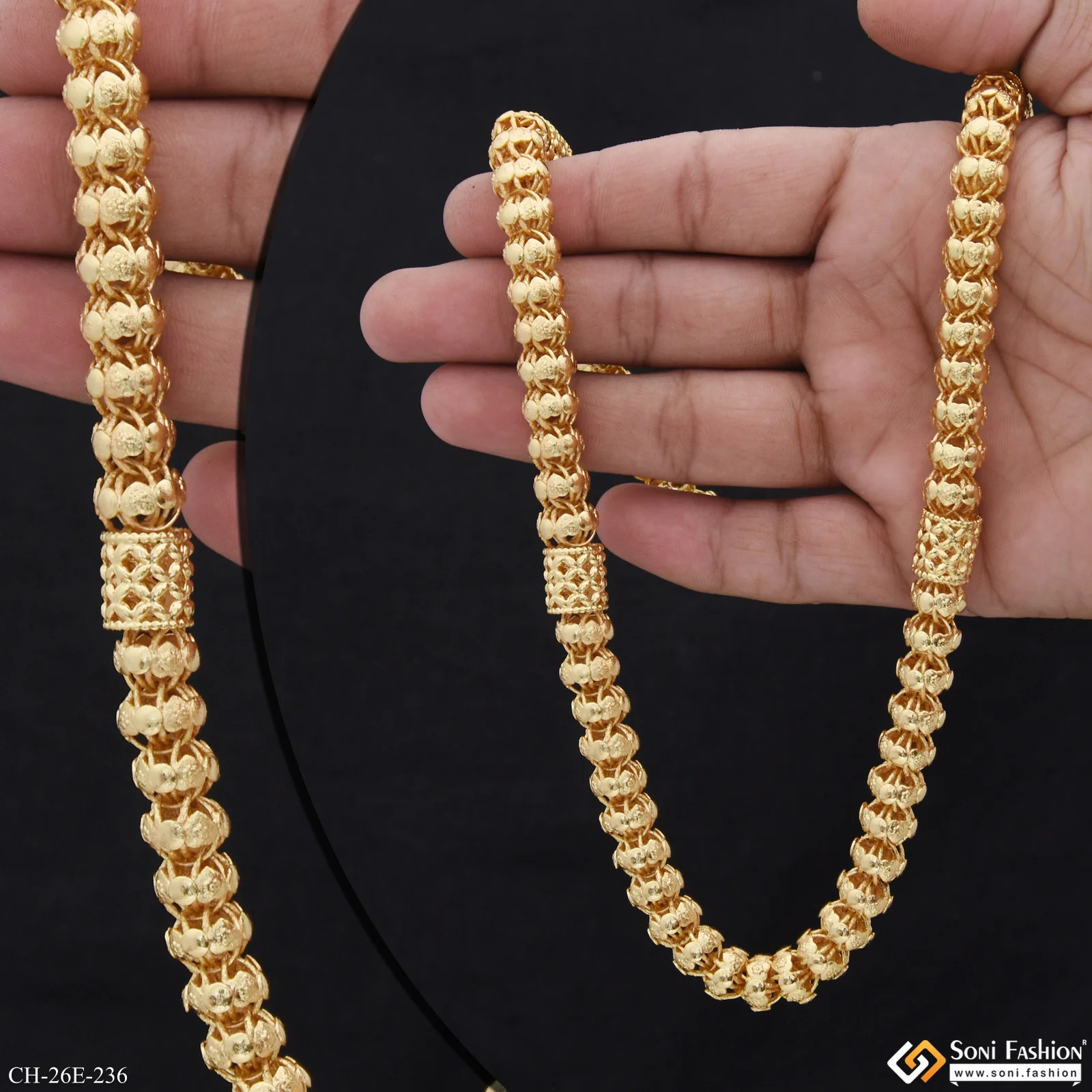 Best Quality Gold Plated Rajwadi Chain for Men - Style E236 - Image 3