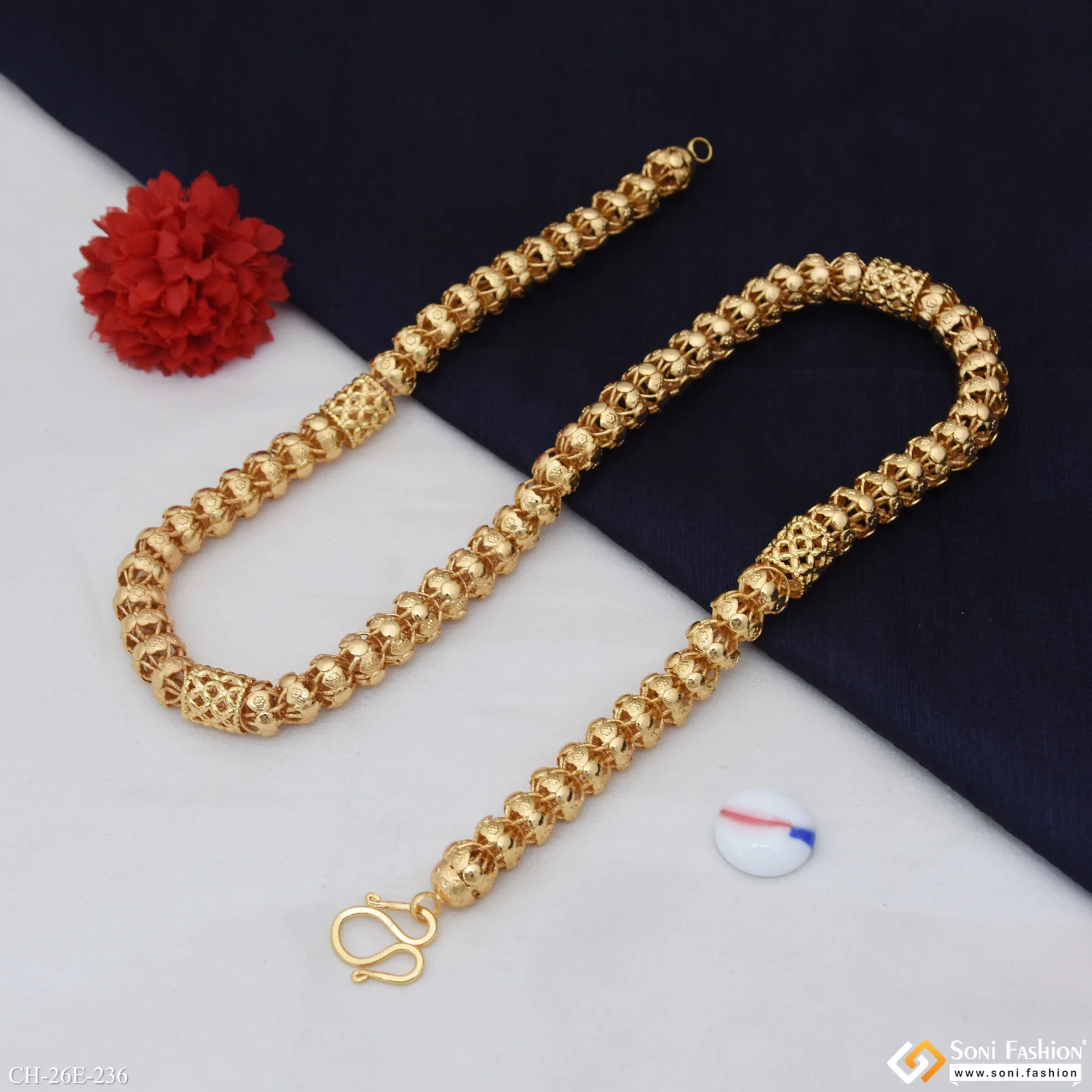 Best Quality Gold Plated Rajwadi Chain for Men - Style E236 - Image 4