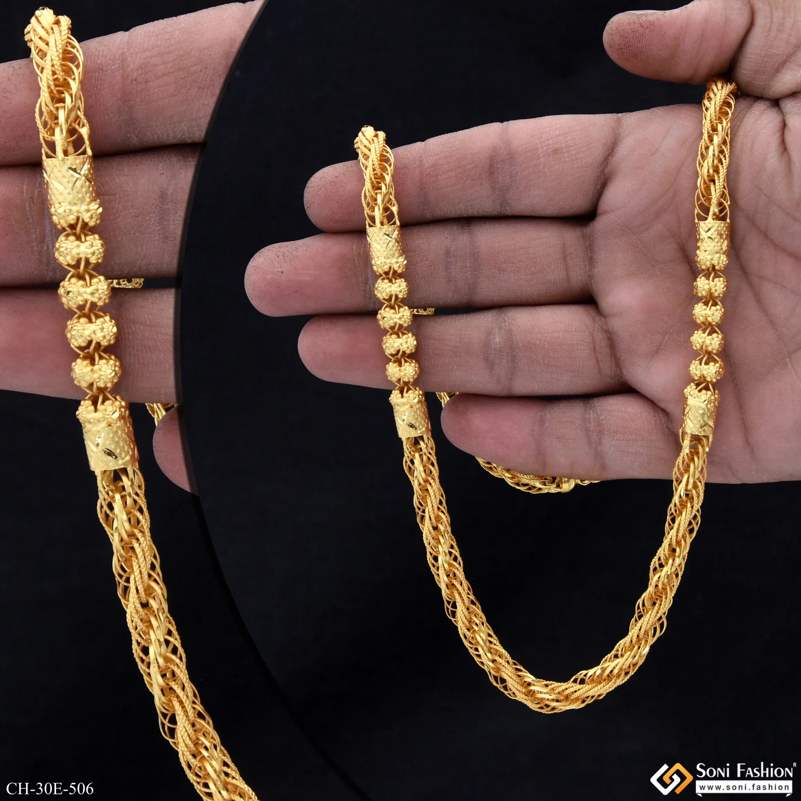 Best Quality Gold Plated Rajwadi Chain for Men - Style E506 - Image 2