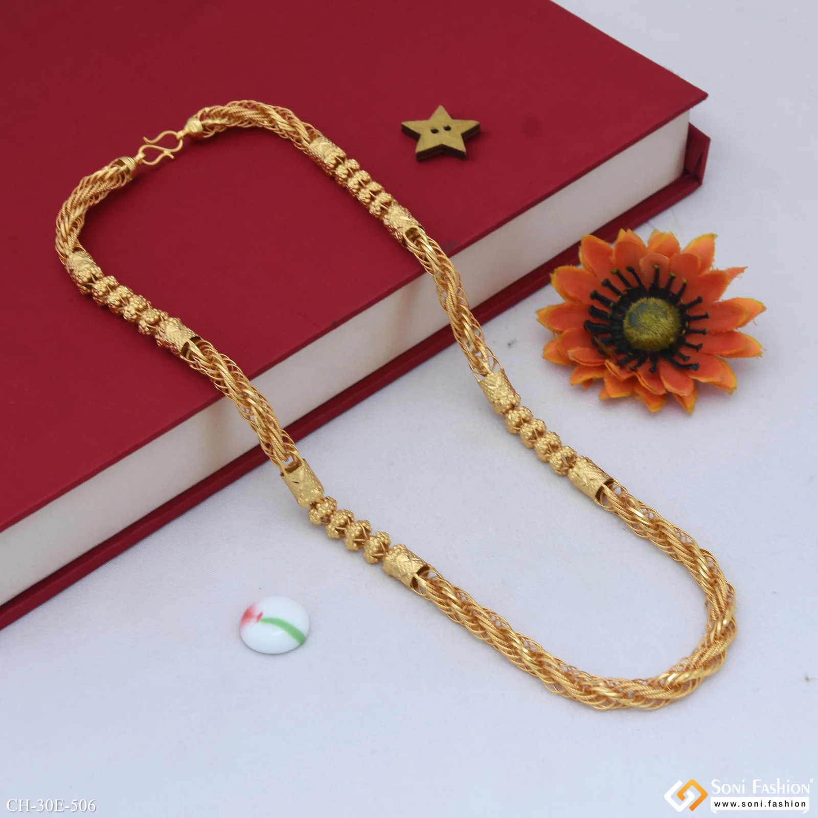 Best Quality Gold Plated Rajwadi Chain for Men - Style E506 - Image 4