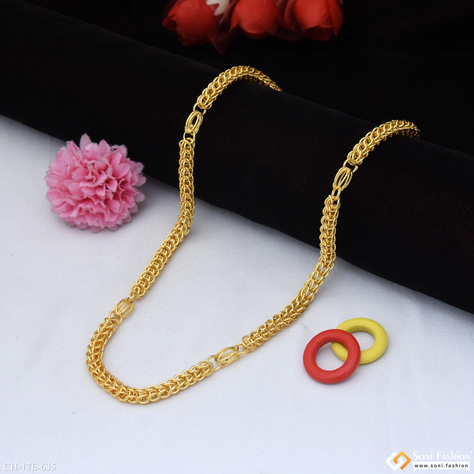 Best Quality Gold Plated Rajwadi Chain for Men - Style E635 - Image 3