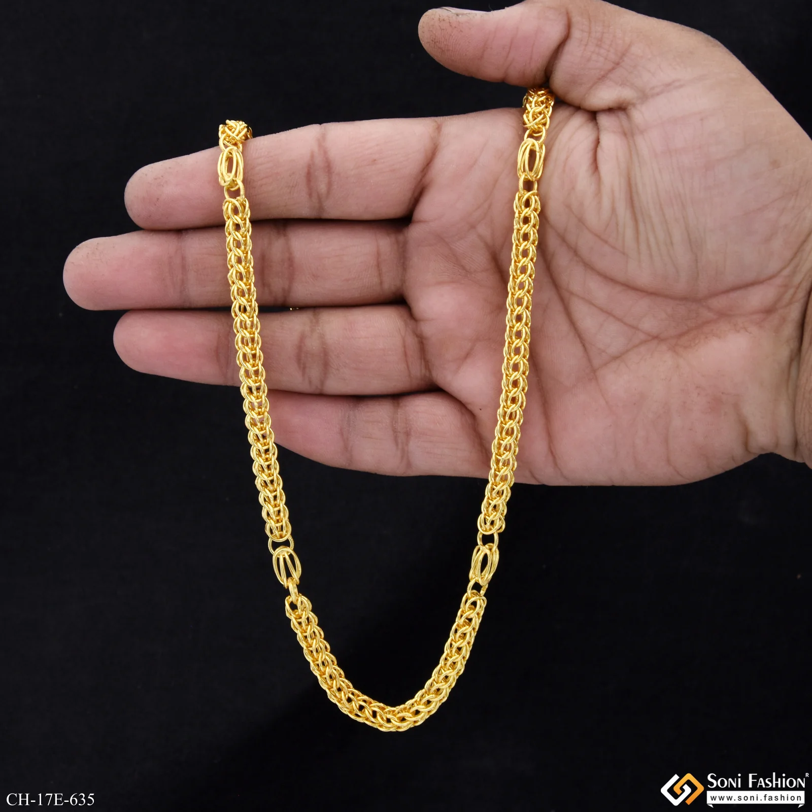 Best Quality Gold Plated Rajwadi Chain for Men - Style E635 - Image 6