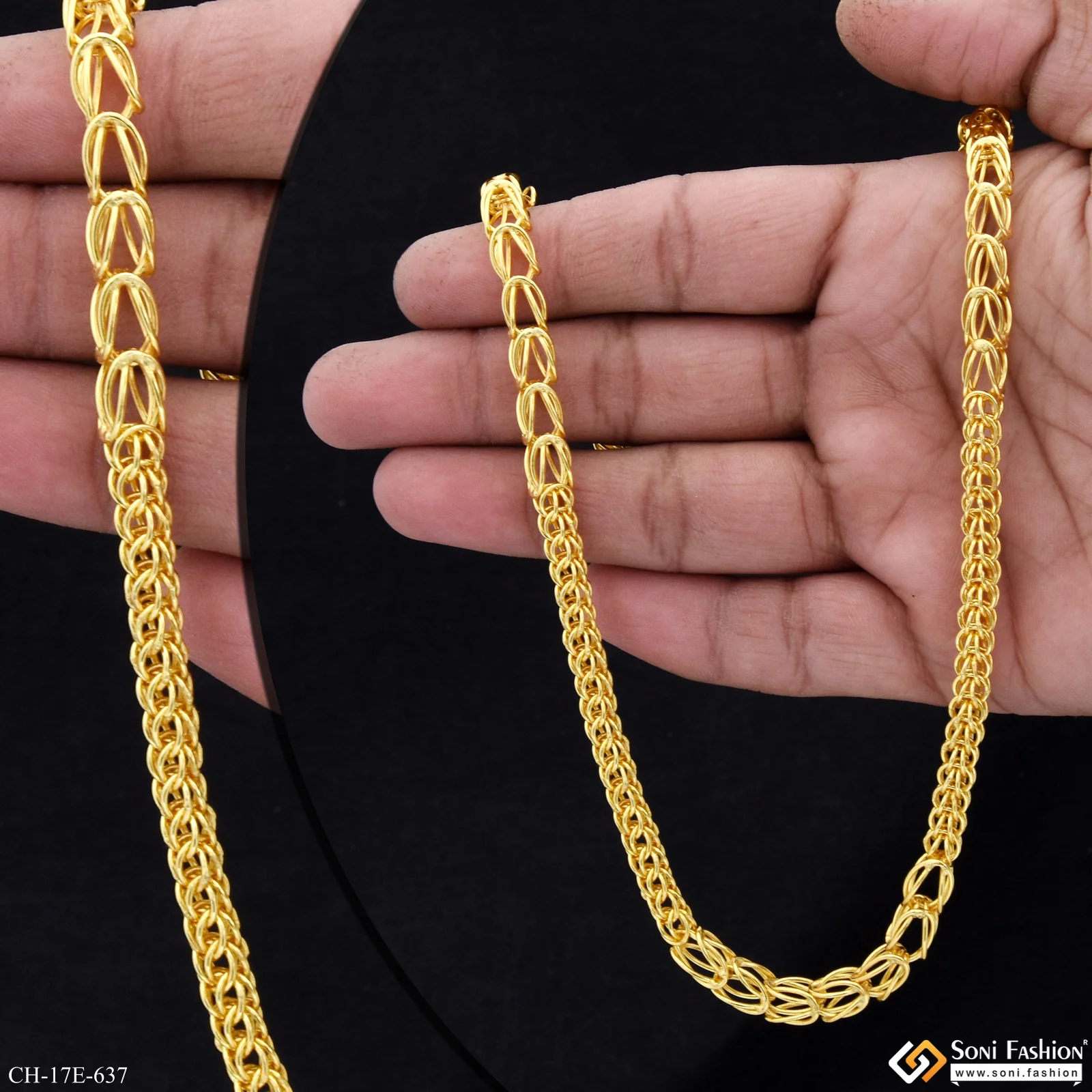 Best Quality Gold Plated Rajwadi Chain for Men - Style E637 - Image 2