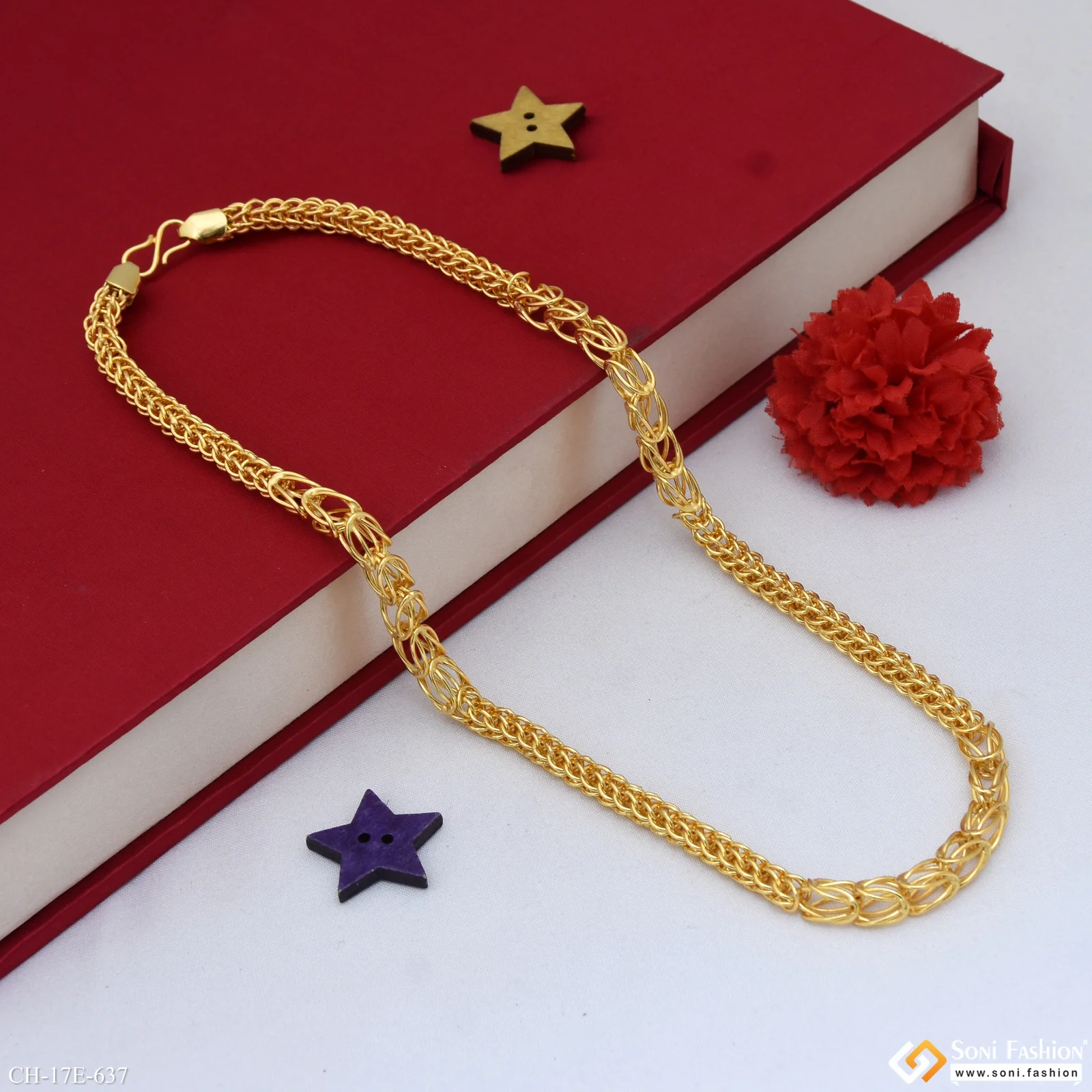 Best Quality Gold Plated Rajwadi Chain for Men - Style E637 - Image 4