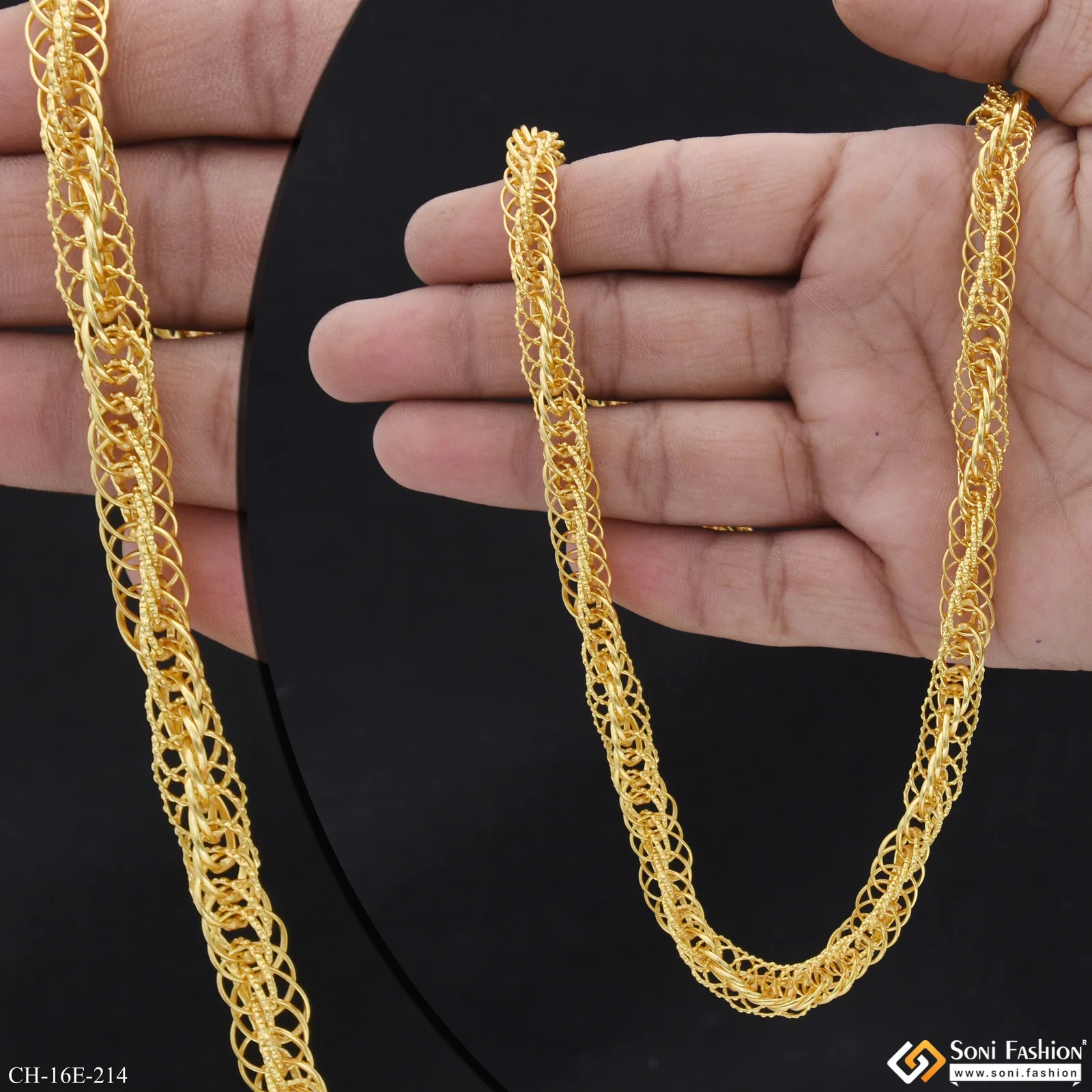 Best Quality Gold Plated Rassa Chain for Men - Style E214 - Image 2