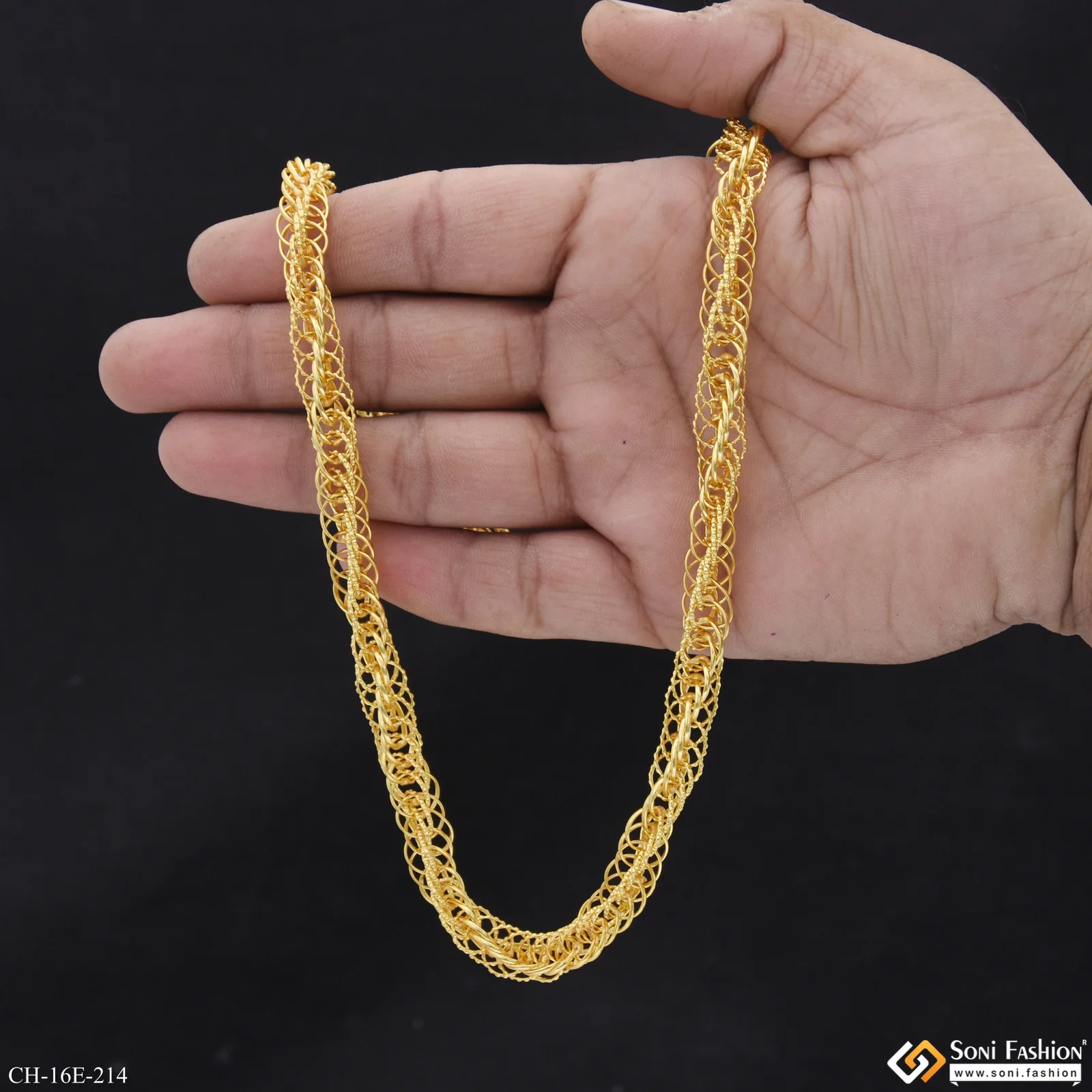 Best Quality Gold Plated Rassa Chain for Men - Style E214 - Image 6