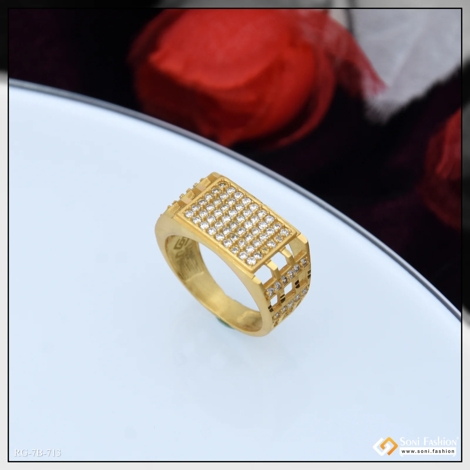 Best Quality Gold Plated Ring for Men - Style B713 - Image 4