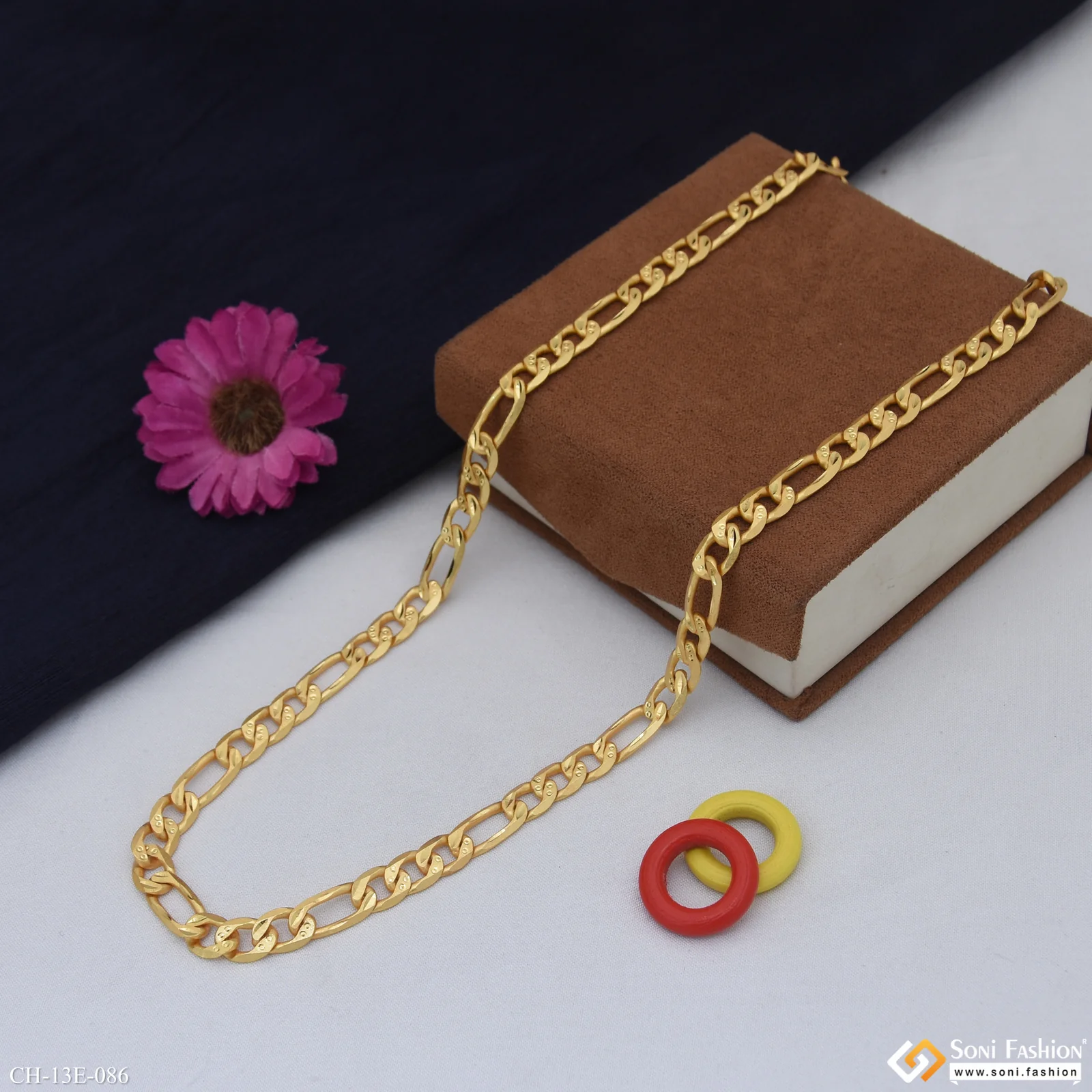 Best Quality Gold Plated Sachin Chain for Men - Style E086 - Image 3
