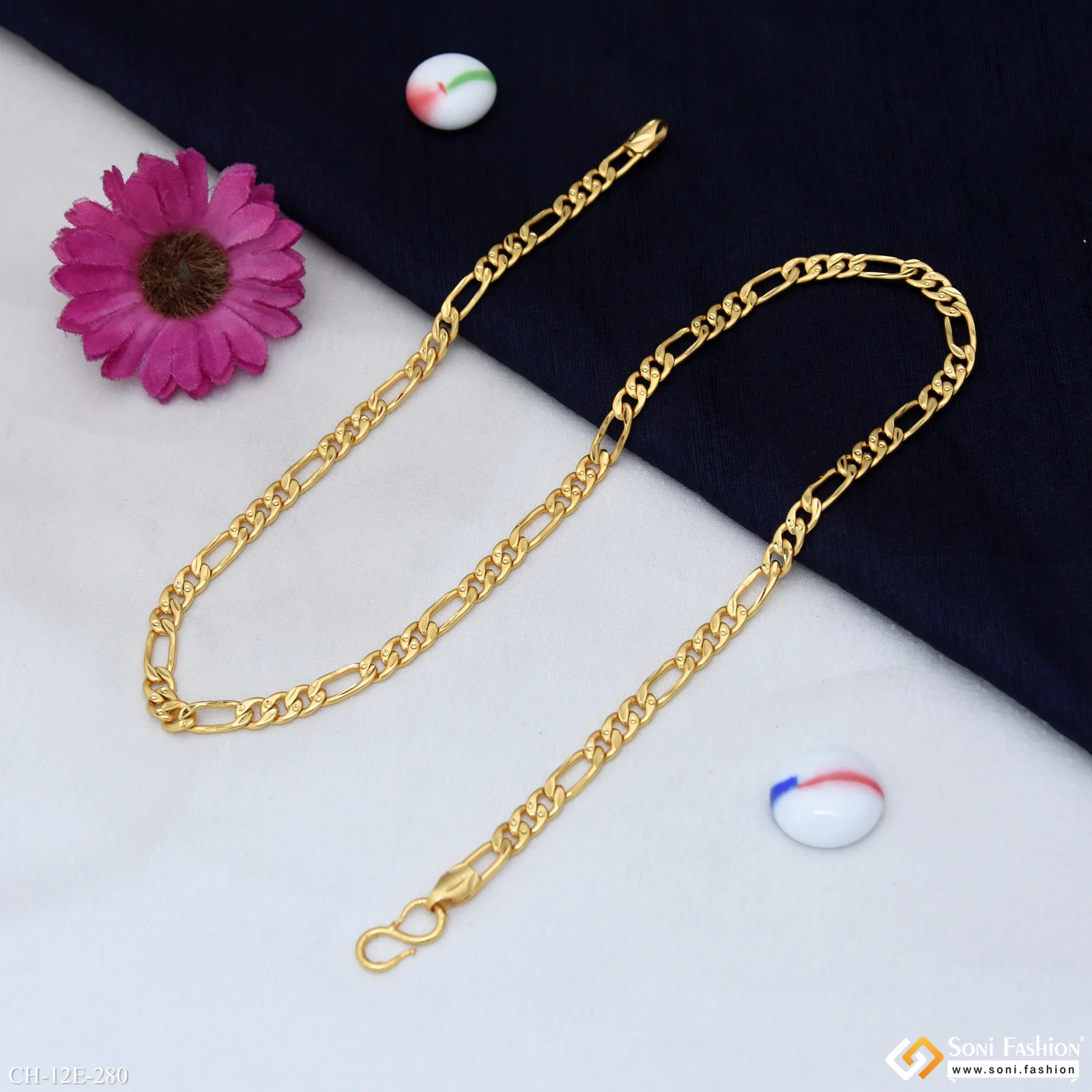 Best Quality Gold Plated Sachin Chain for Men - Style E280 - Image 5