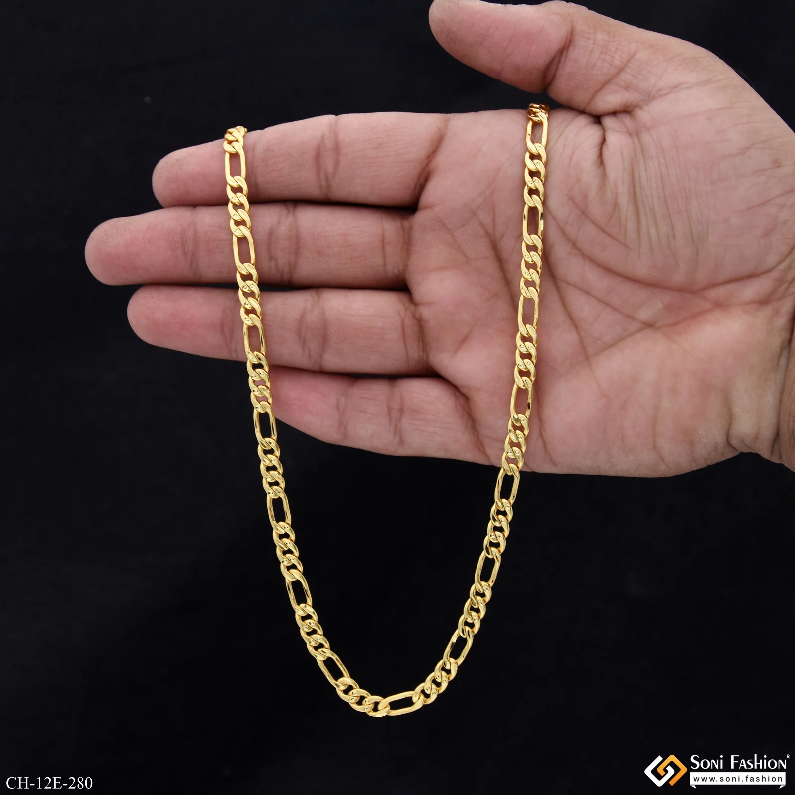 Best Quality Gold Plated Sachin Chain for Men - Style E280 - Image 6