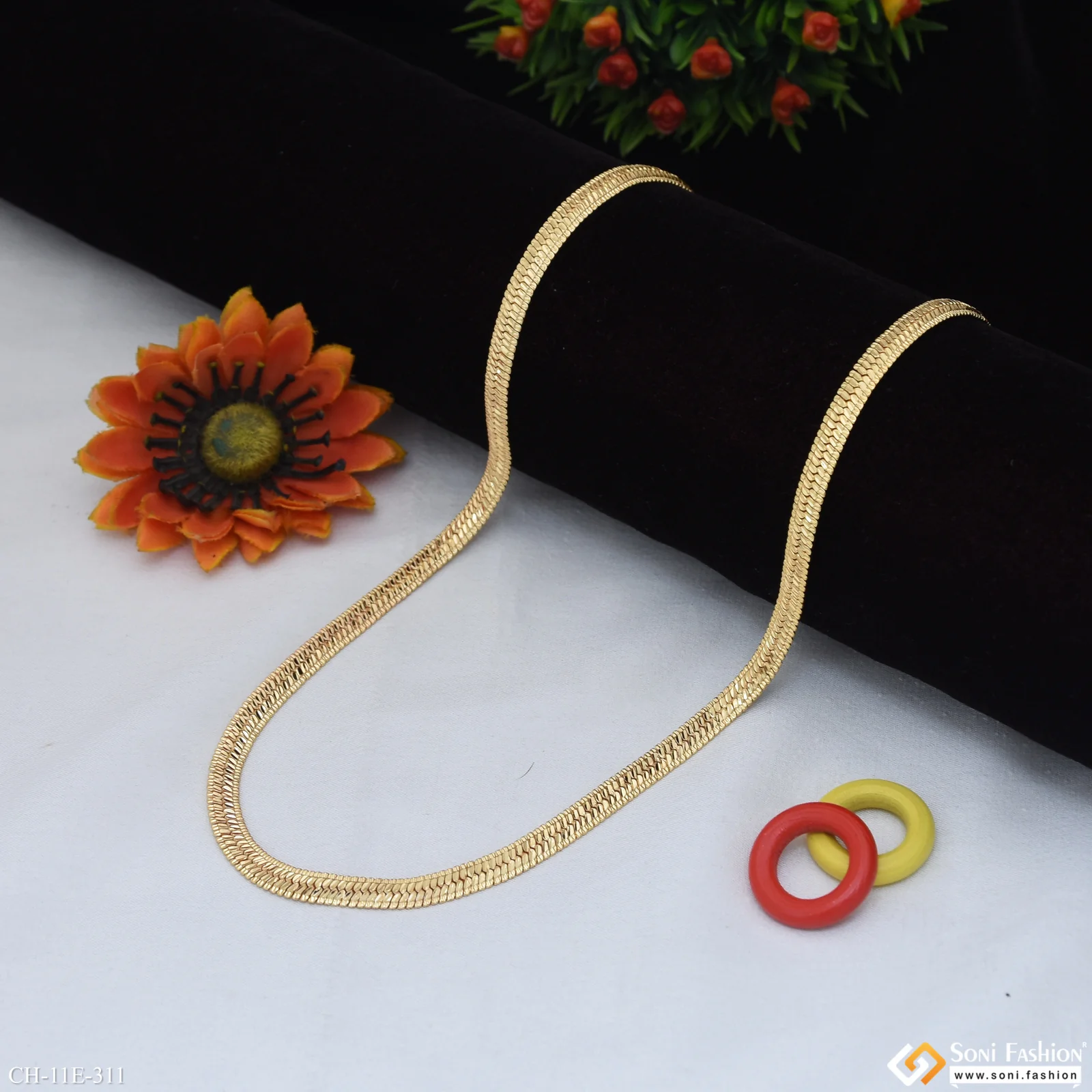 Best Quality Gold Plated Snake Chain for Men - Style E311 - Image 3