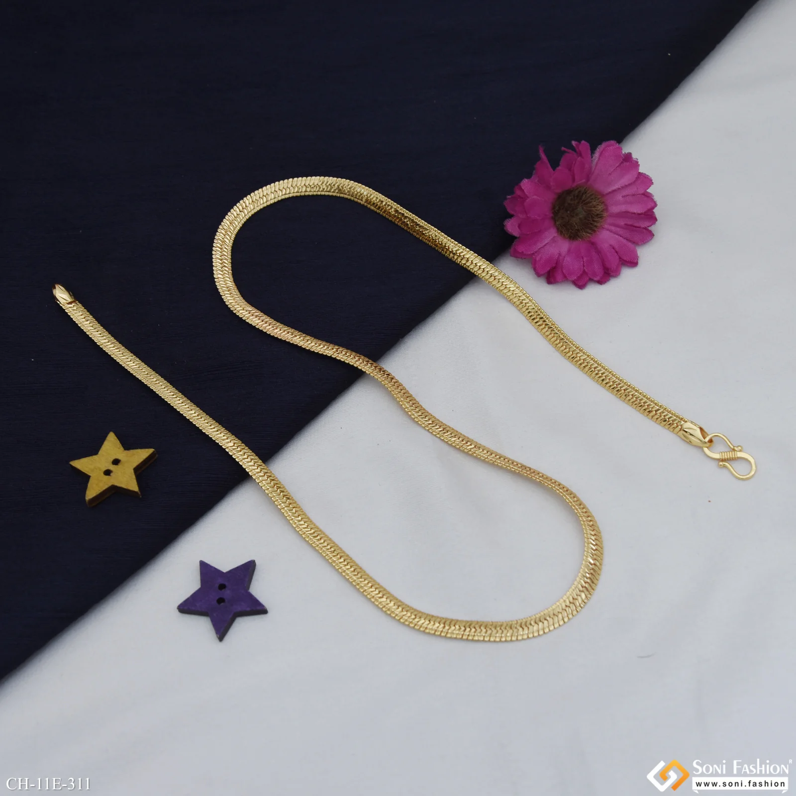 Best Quality Gold Plated Snake Chain for Men - Style E311 - Image 4