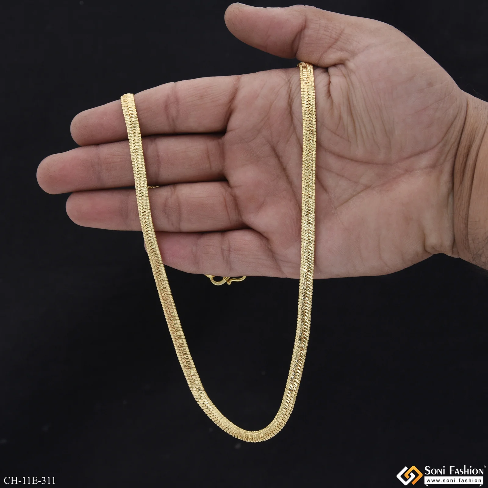 Best Quality Gold Plated Snake Chain for Men - Style E311 - Image 6