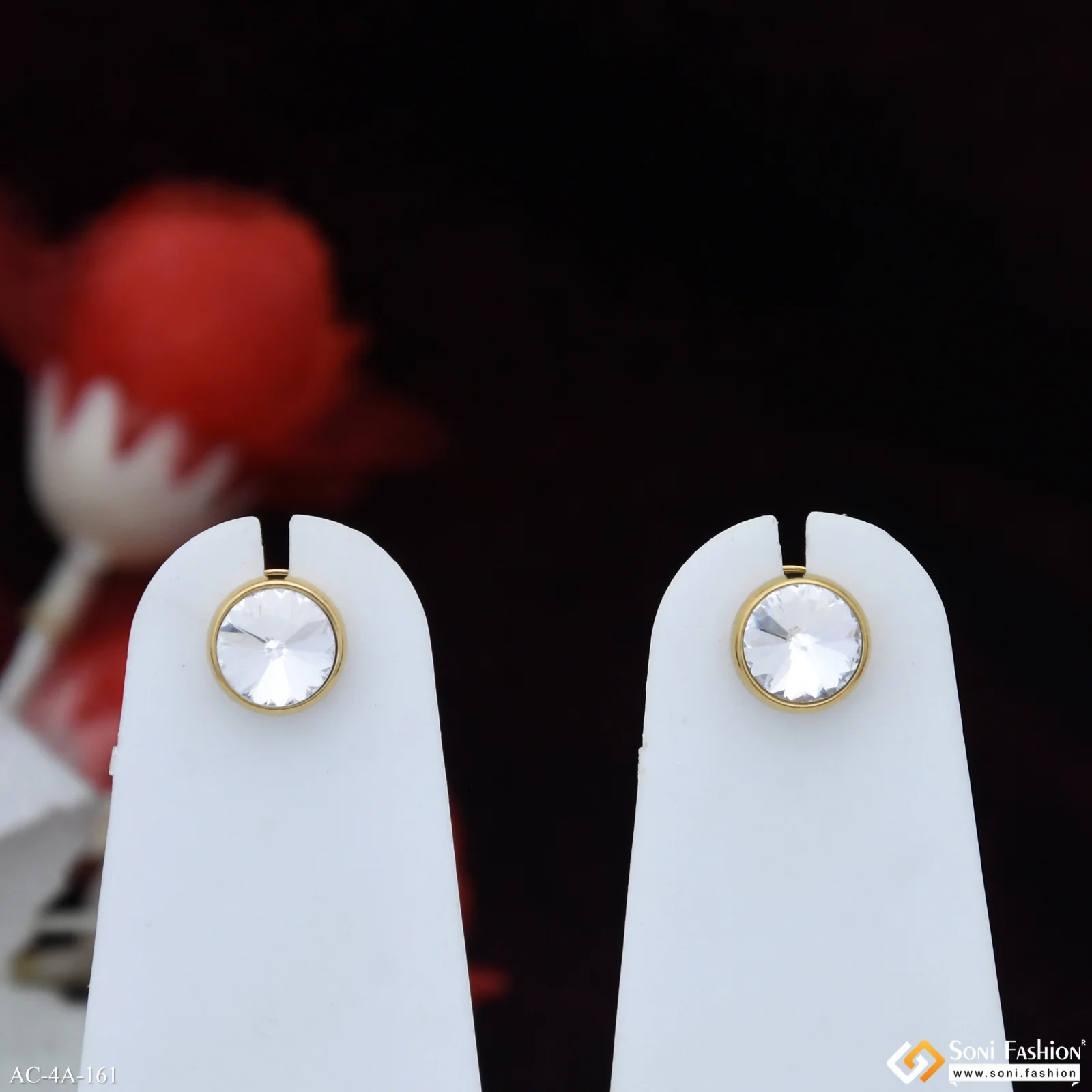 Best Quality Golden Color Stud Earring for Men (2 Pc) - Style A161 - Image 2