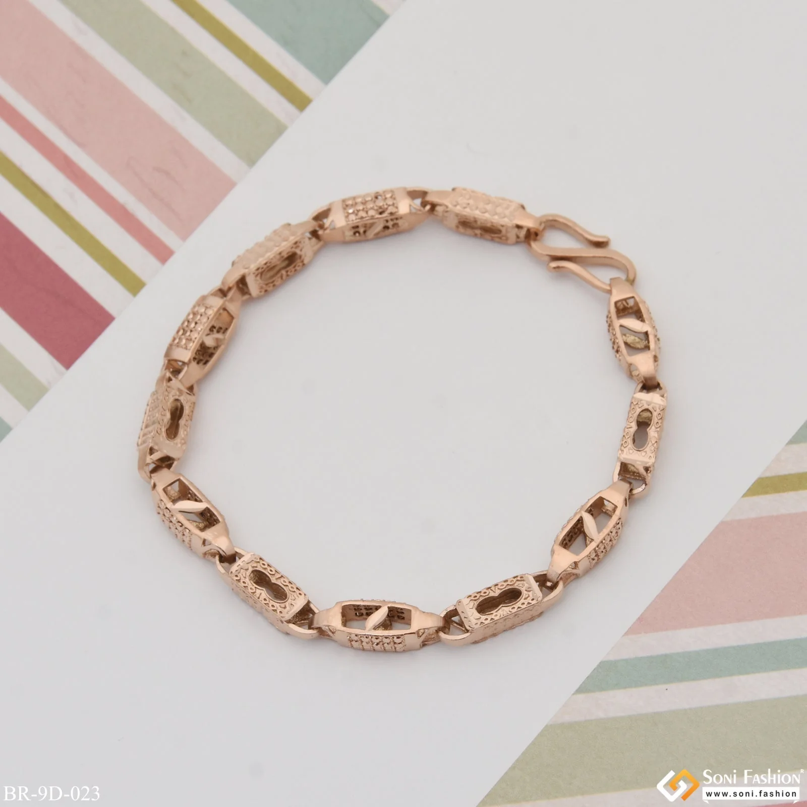 Best Quality Popular Design Rose Gold Color Bracelet for Men - Style D023 - Image 3