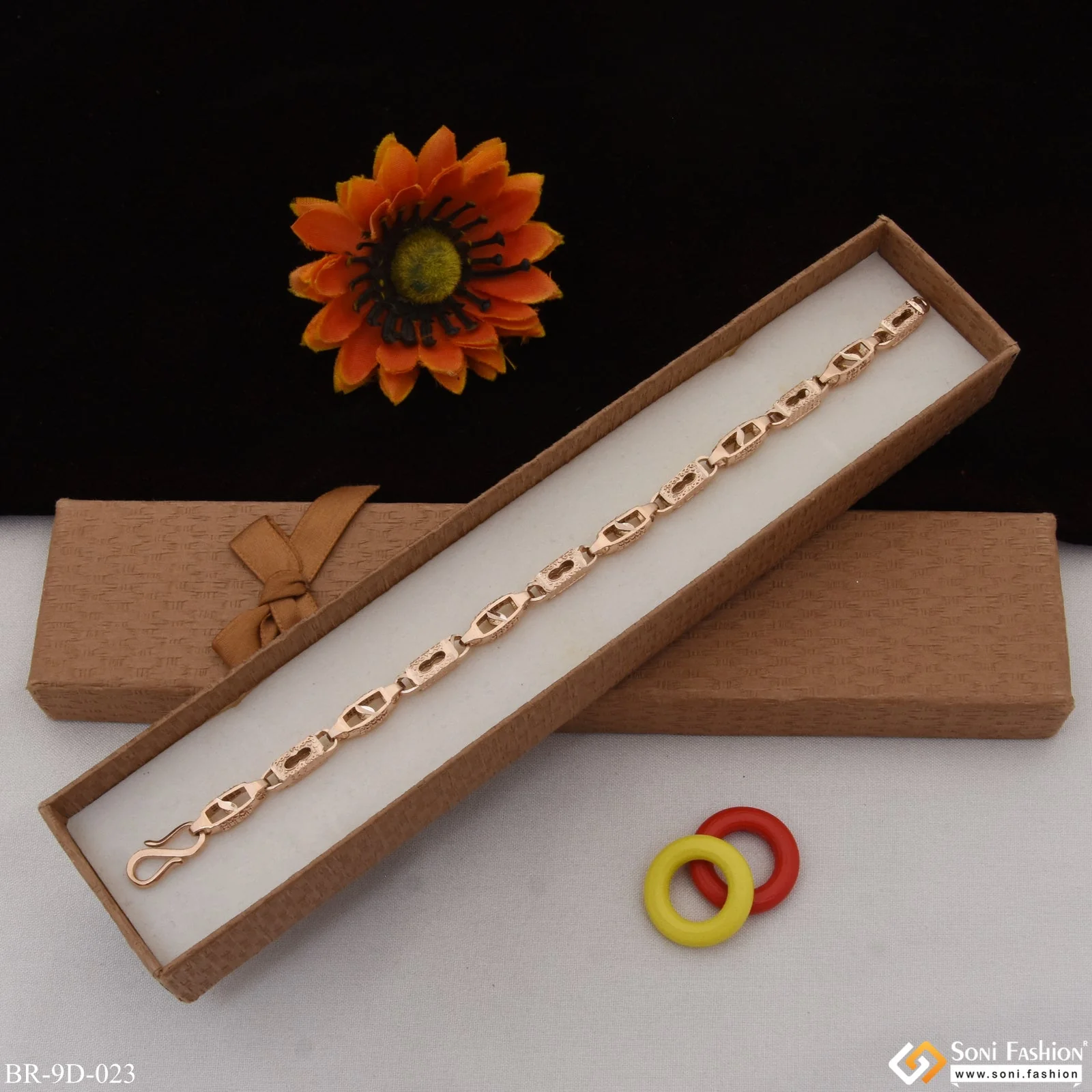 Best Quality Popular Design Rose Gold Color Bracelet for Men - Style D023 - Image 5