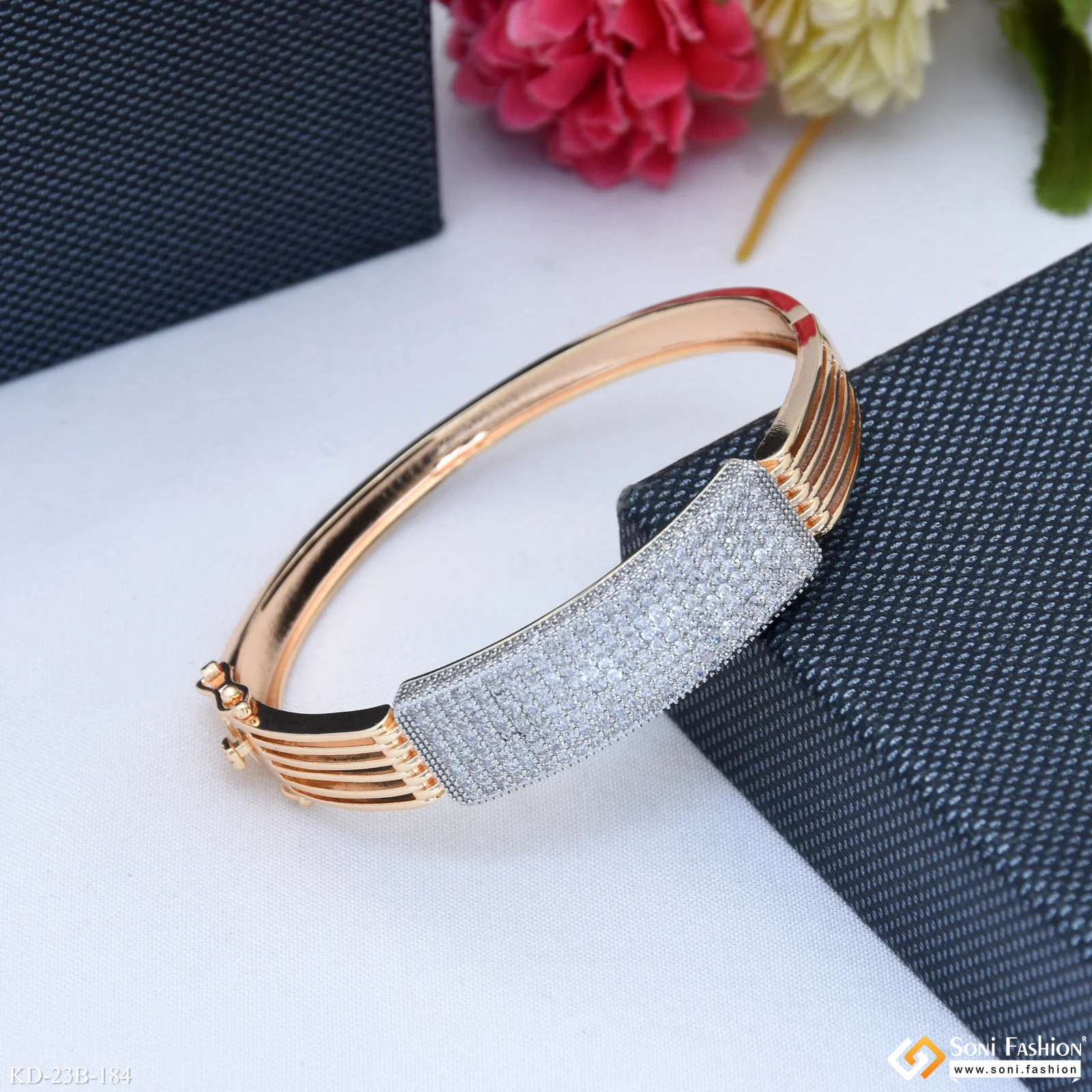 Best Quality Rose Gold Color Kada for Men - Style B184 - Image 2