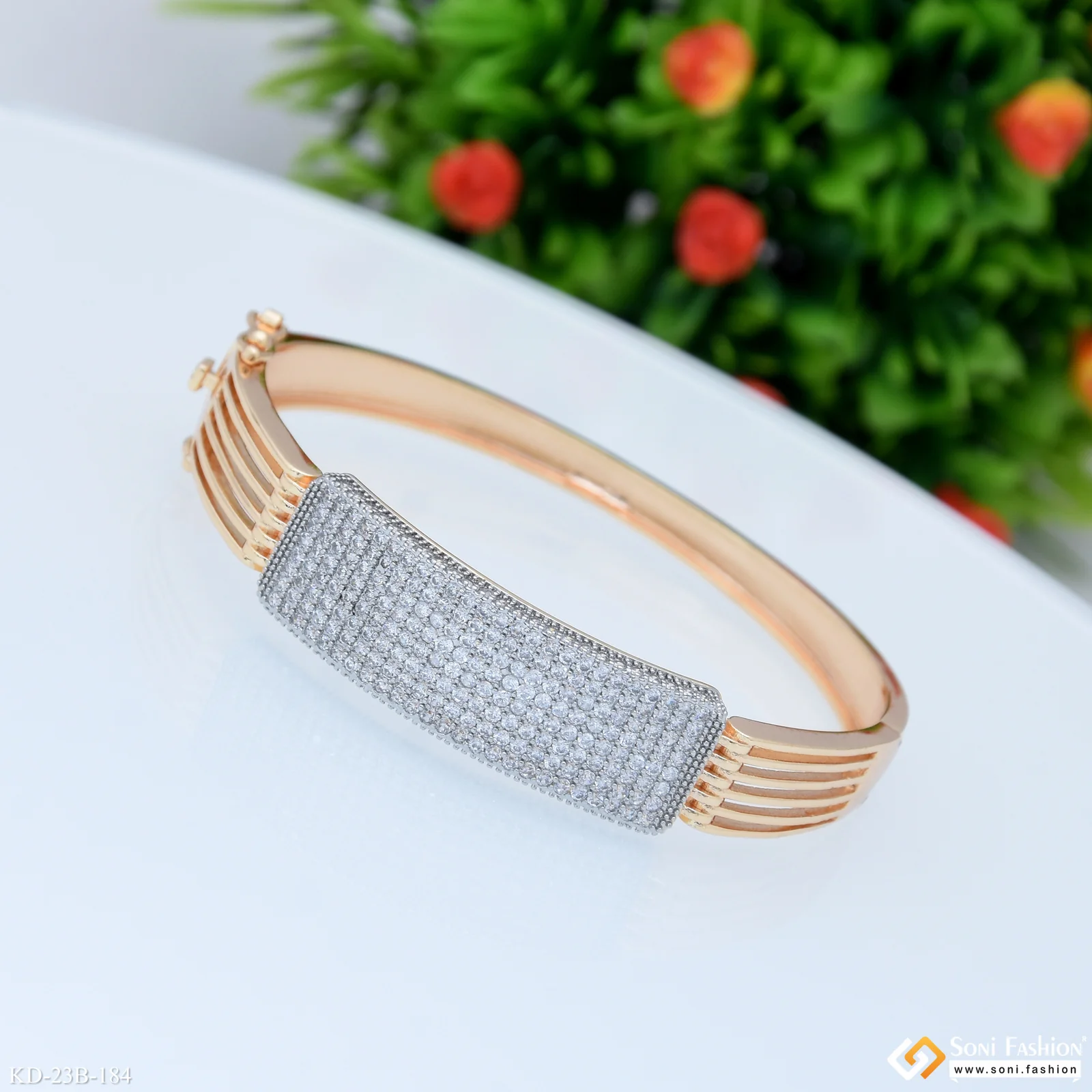 Best Quality Rose Gold Color Kada for Men - Style B184 - Image 4