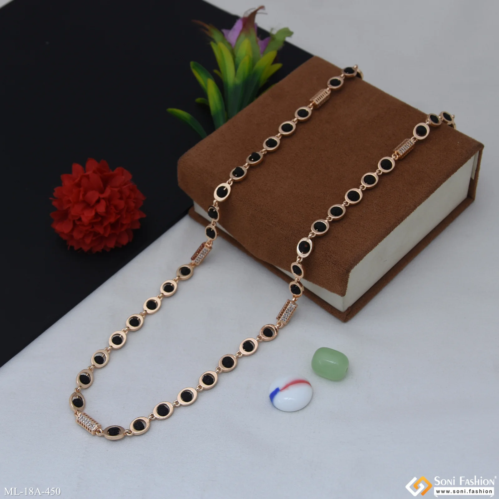 Best Quality Rose Gold Color Rudraksha Mala for Men - Style A450 - Image 5