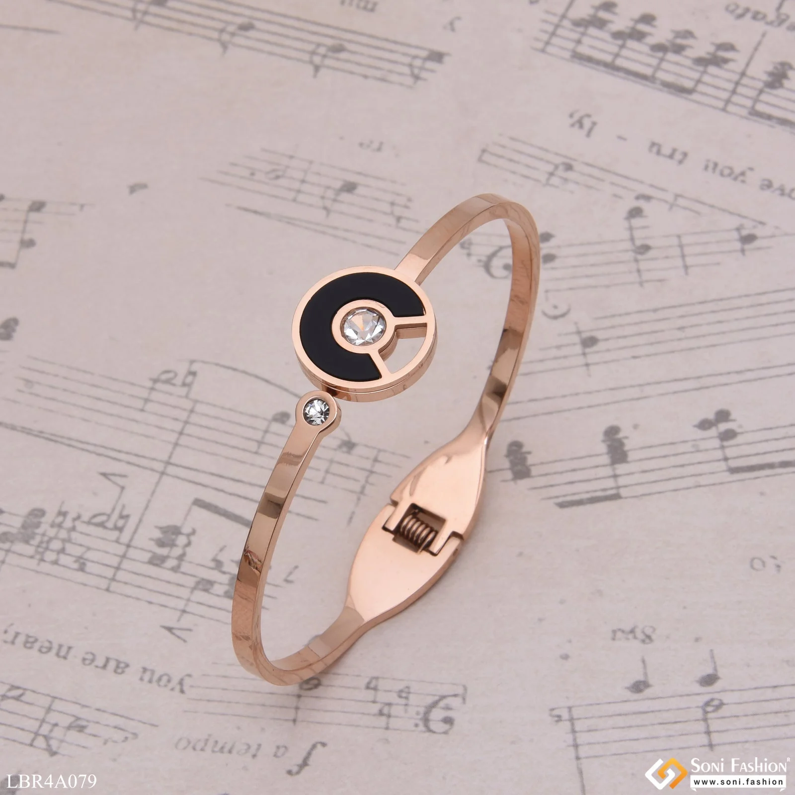 Best Quality With Diamond Rose Gold Bracelet For Girl & Lady - Style Lbra079 - Image 4