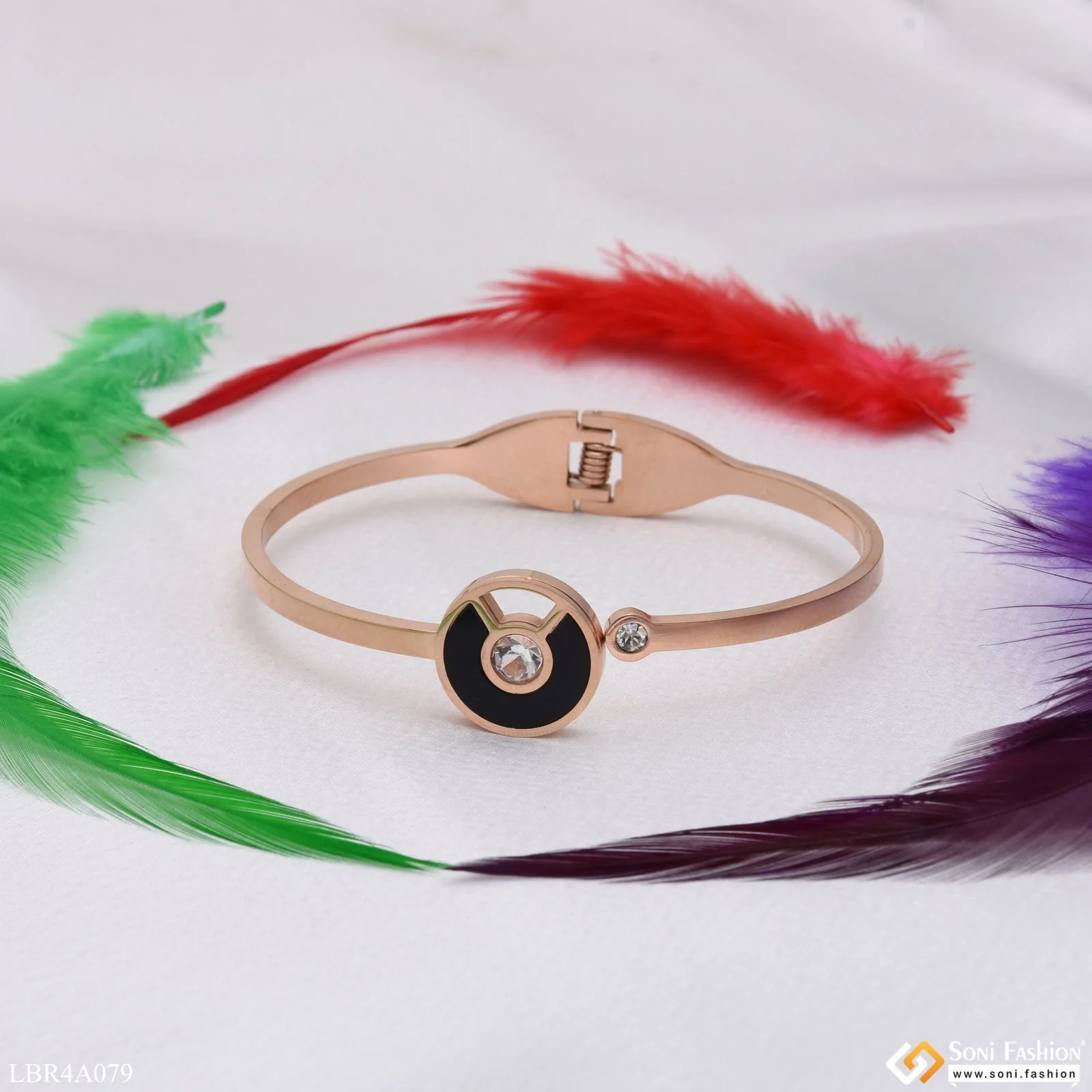 Best Quality With Diamond Rose Gold Bracelet For Girl & Lady - Style Lbra079 - Image 5