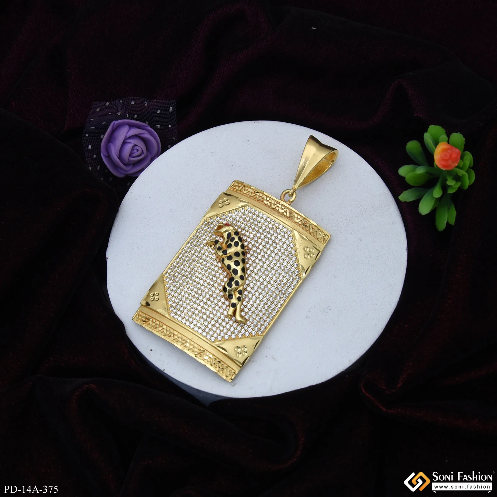 Big Jaguar Diamond Pendant Premium-grade Quality Gold Plated For Men - Style A375
