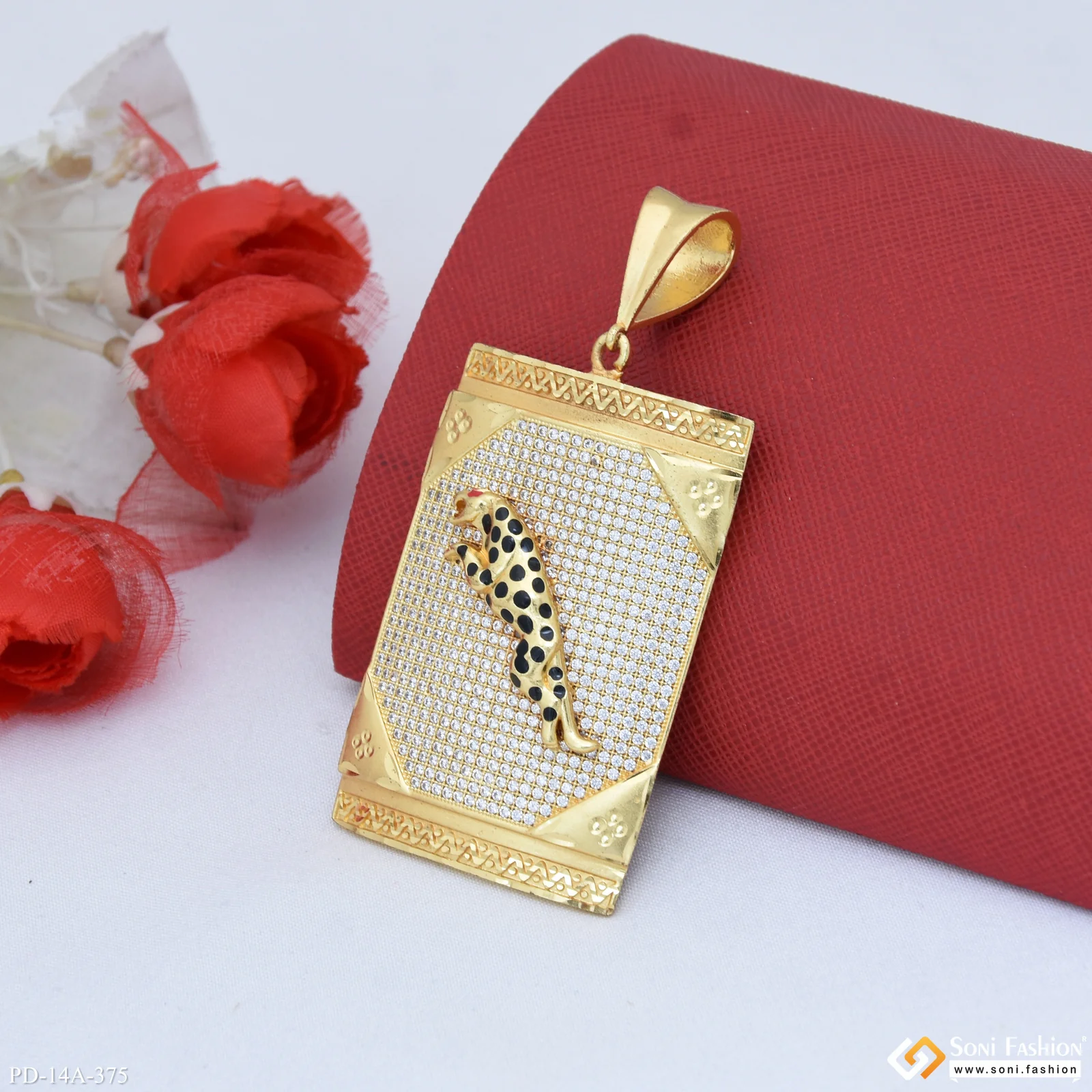 Big Jaguar Diamond Pendant Premium-grade Quality Gold Plated For Men - Style A375 - Image 4
