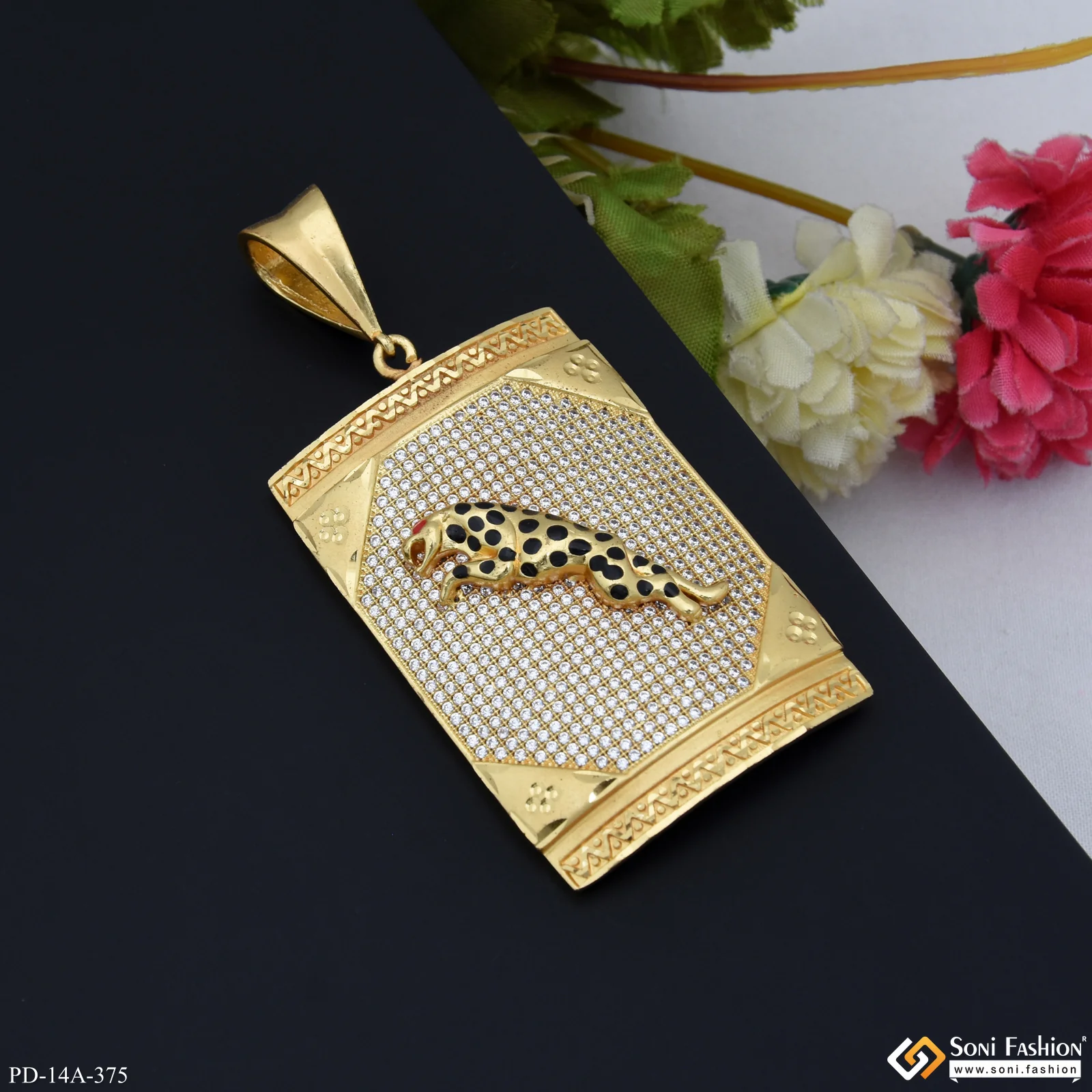 Big Jaguar Diamond Pendant Premium-grade Quality Gold Plated For Men - Style A375 - Image 5