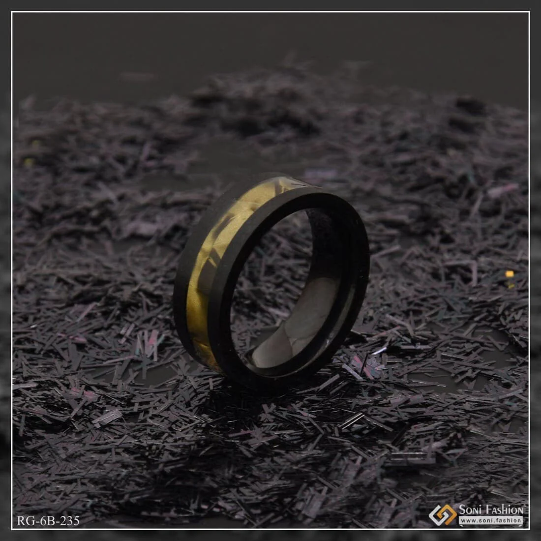 Black Etched Design High-Quality Attention-Getting Design Ring for Men - Style B235 - Image 3