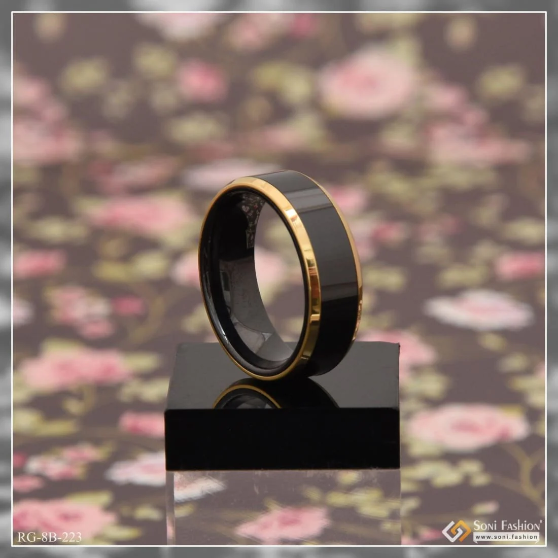 Black & Gold Brilliant Exceptional Design High-Quality Ring for Men - Style B223 - Image 3