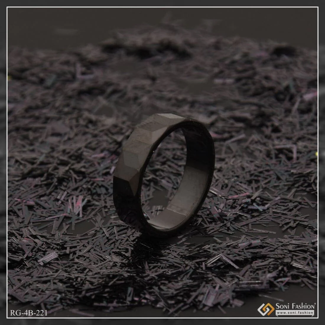 Black Good Looking Casual Design Premium-Grade Quality Ring for Men - Style B221 - Image 3