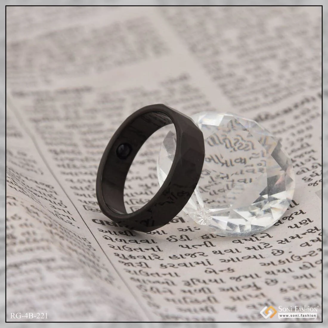 Black Good Looking Casual Design Premium-Grade Quality Ring for Men - Style B221 - Image 5