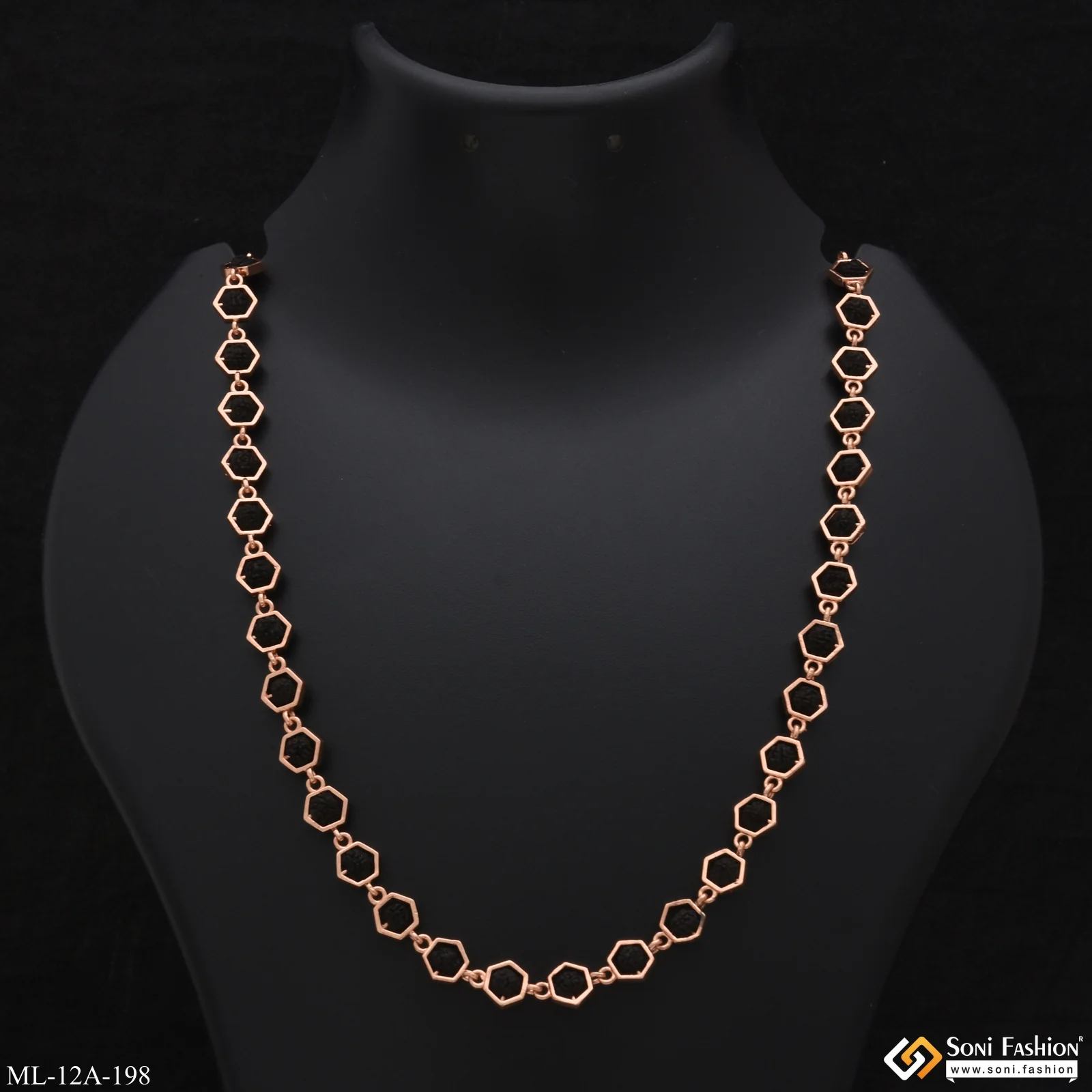 Black Latest Design High-quality Rose Gold Rudraksha Mala For Men - Style A198 - Image 3