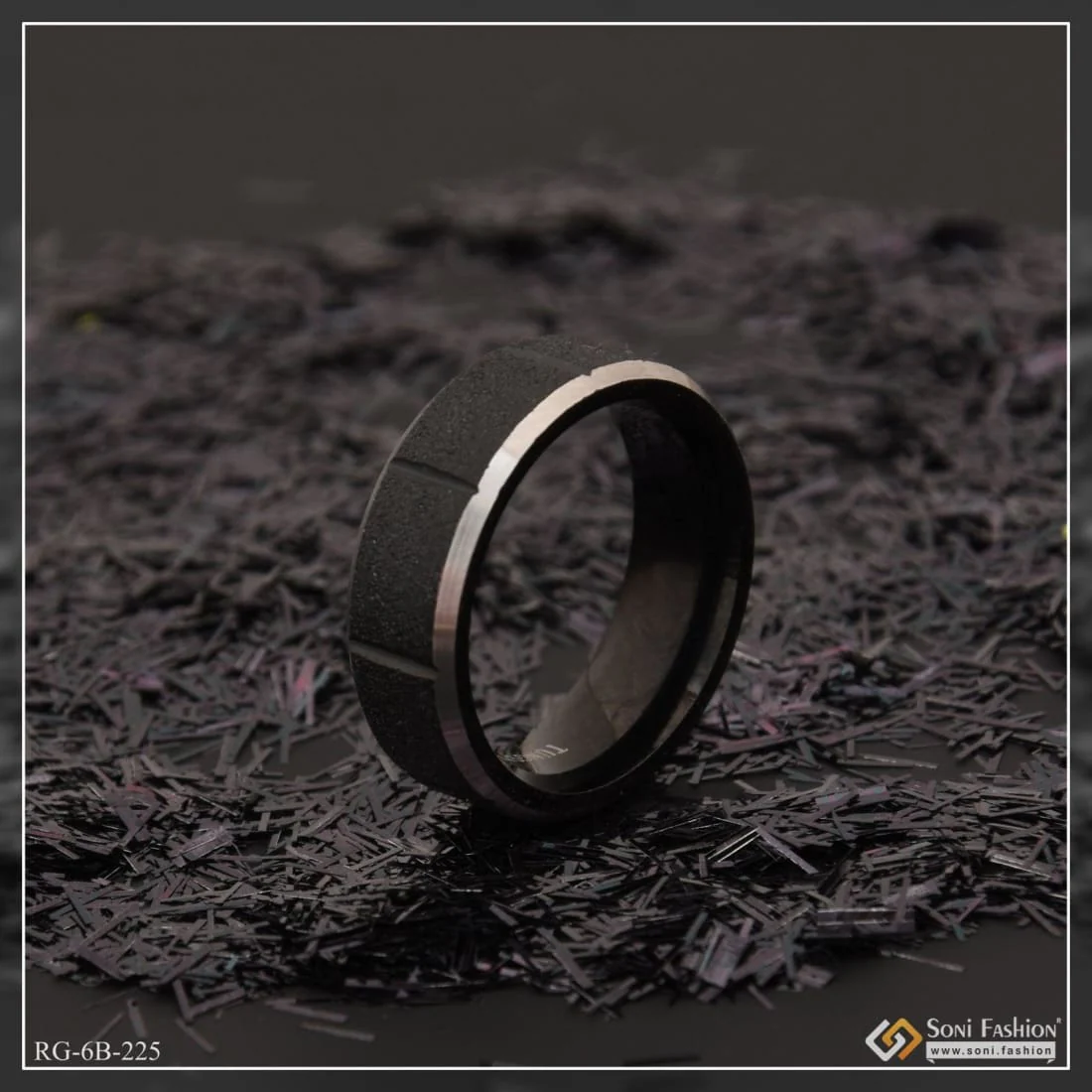 Black & Silver Attention-getting Design High Quality Ring For Men - Style B225 - Image 2