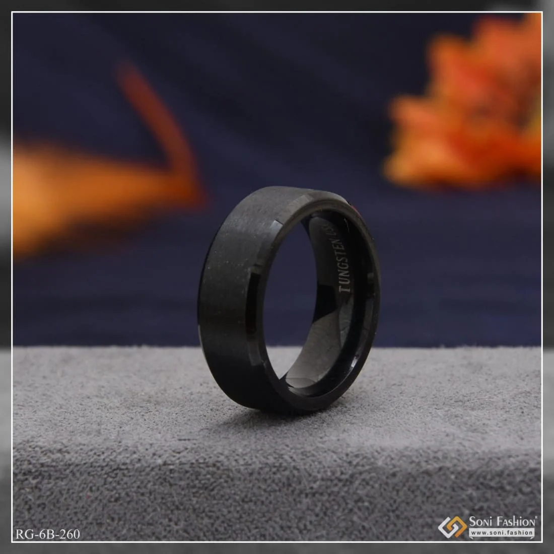 Black Superior Quality Hand-Crafted Design Ceramic Ring for Men - Style B260 - Image 2