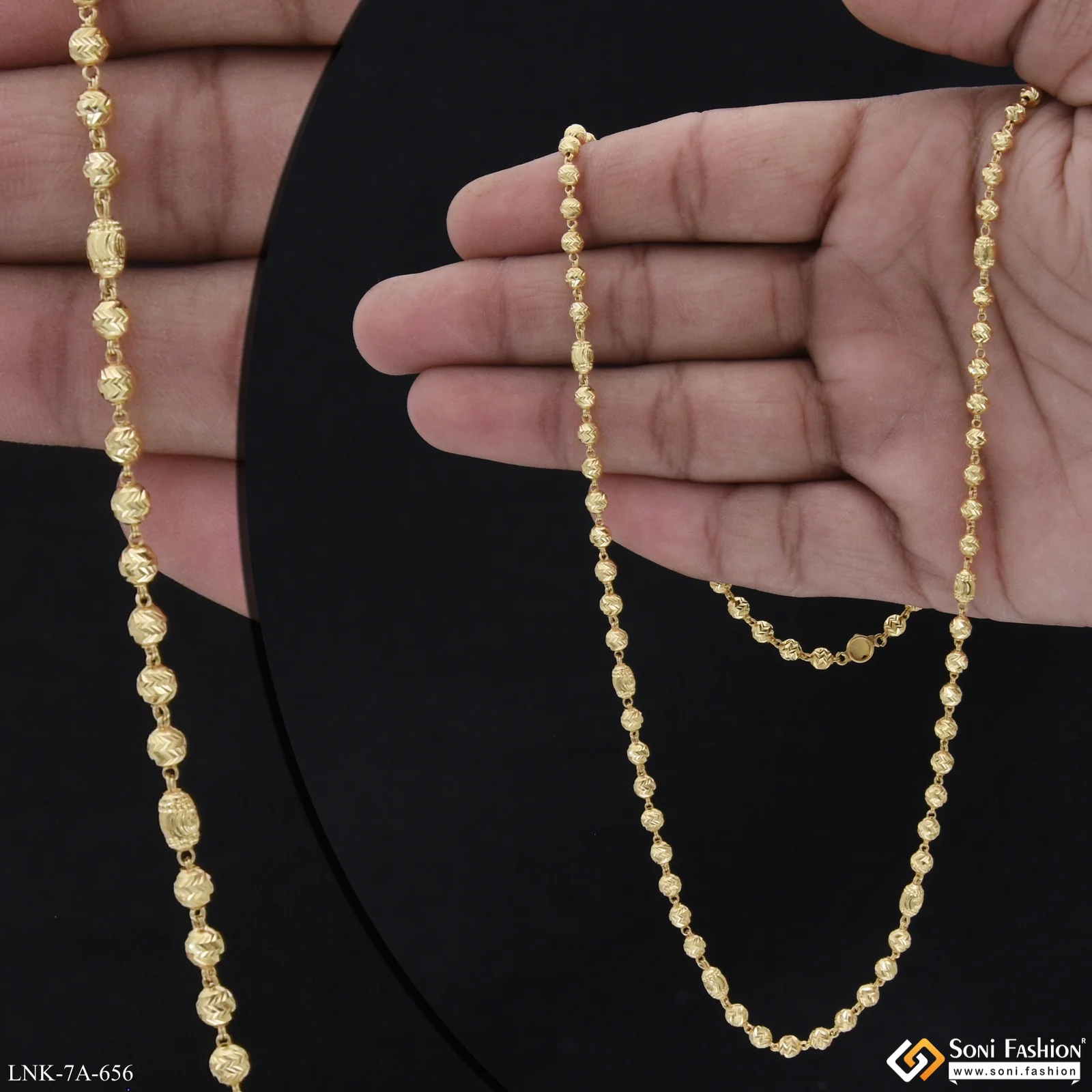 Brilliant Design Gold Plated Brass Beaded Mala for Women - Style A656
