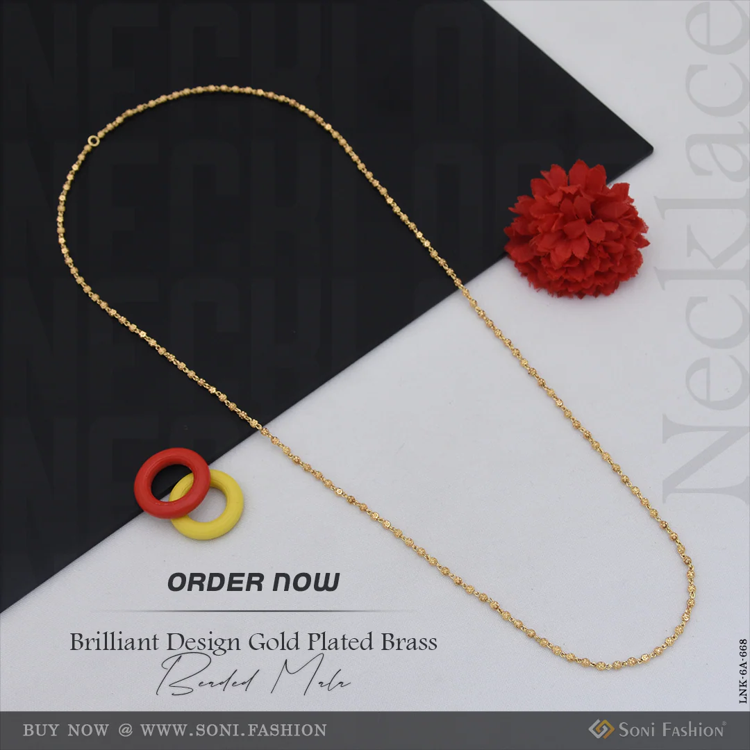 Brilliant Design Gold Plated Brass Beaded Mala for Women - Style A668