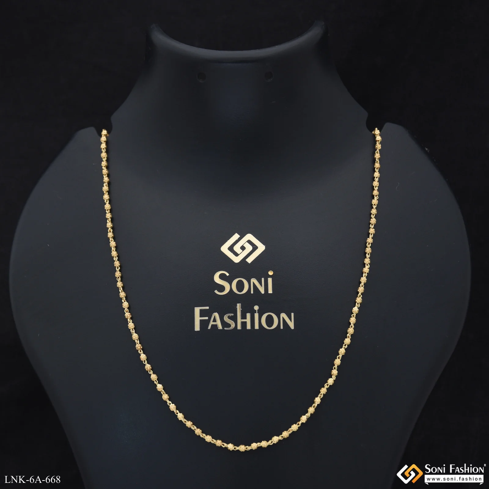 Brilliant Design Gold Plated Brass Beaded Mala for Women - Style A668 - Image 2