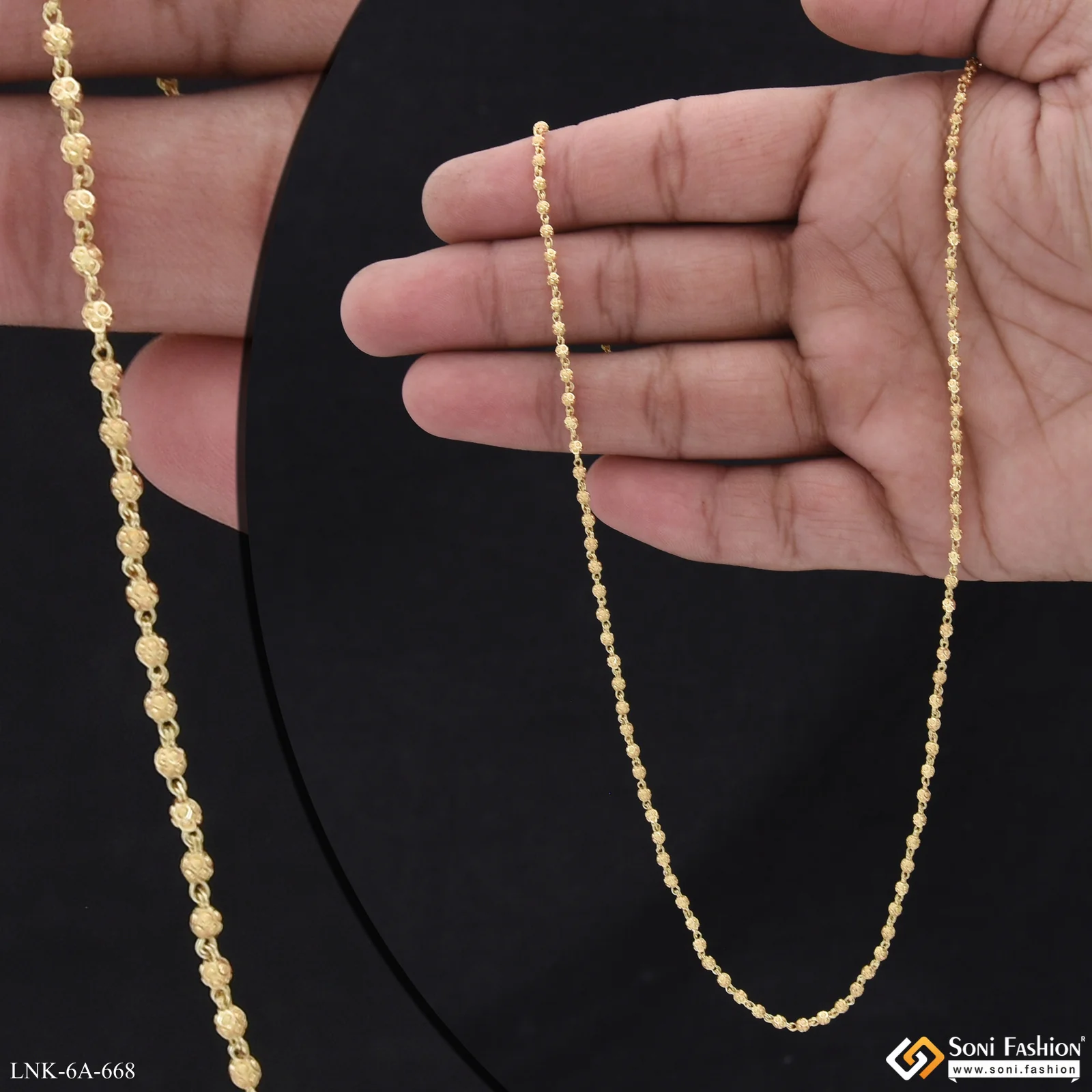 Brilliant Design Gold Plated Brass Beaded Mala for Women - Style A668 - Image 3