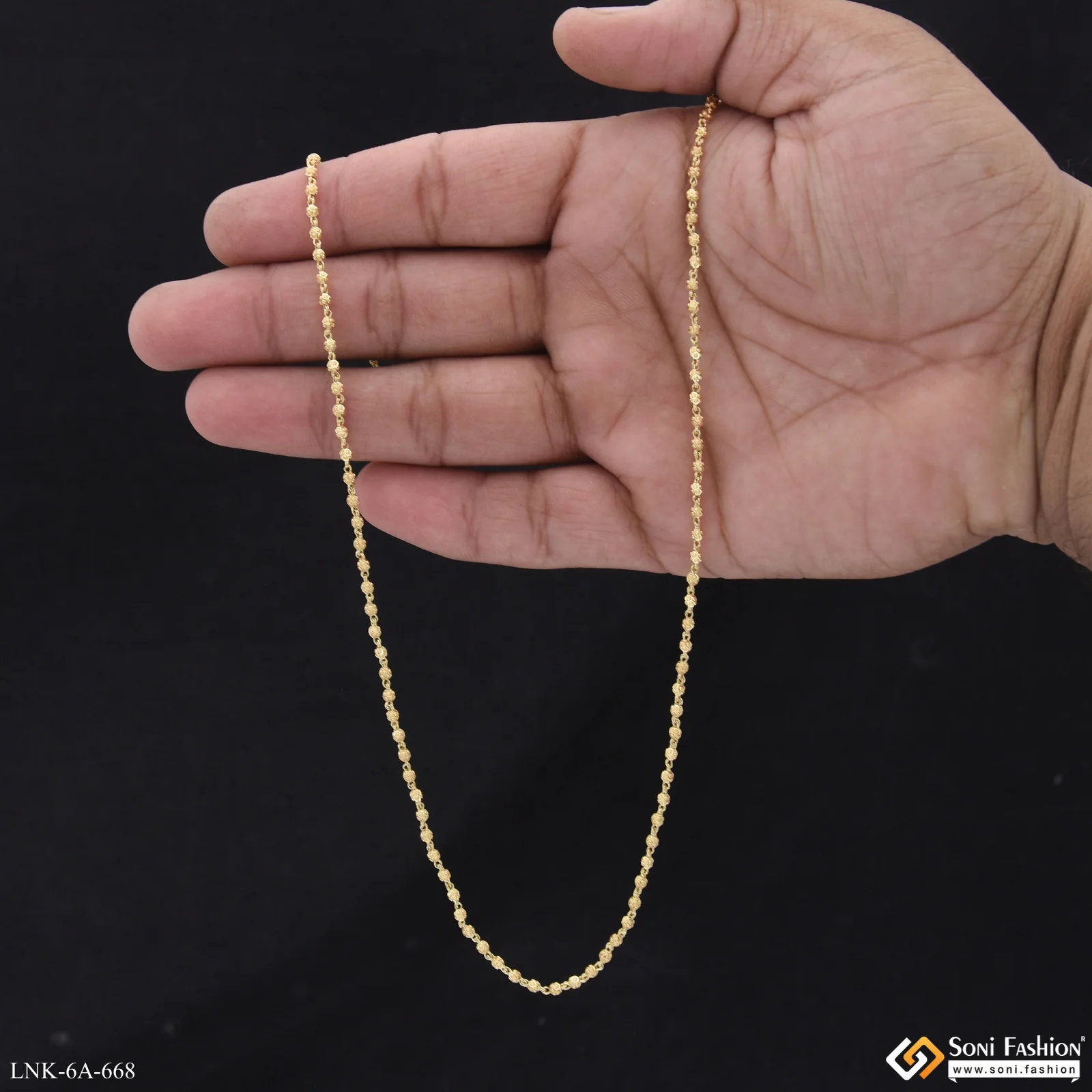 Brilliant Design Gold Plated Brass Beaded Mala for Women - Style A668 - Image 4