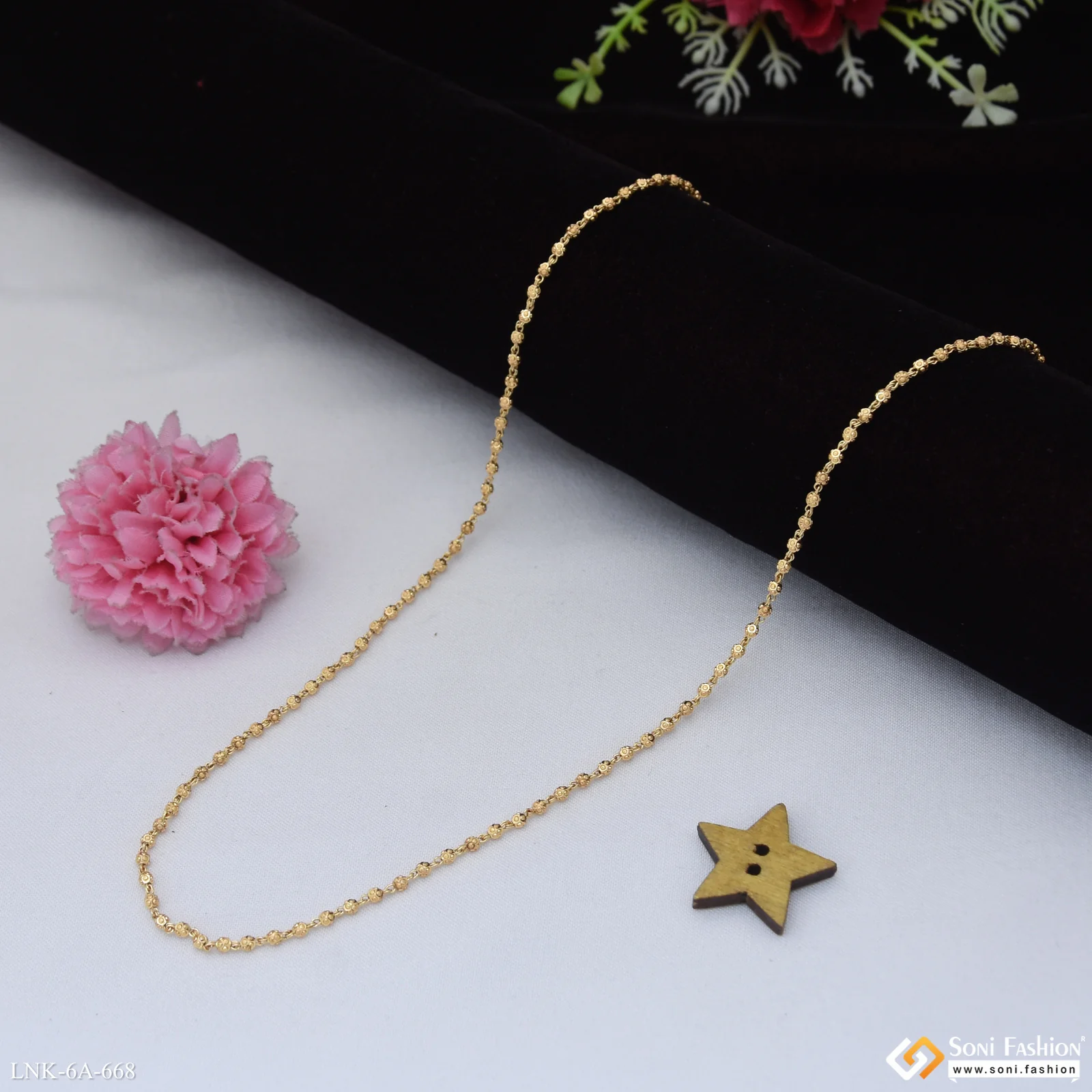 Brilliant Design Gold Plated Brass Beaded Mala for Women - Style A668 - Image 5
