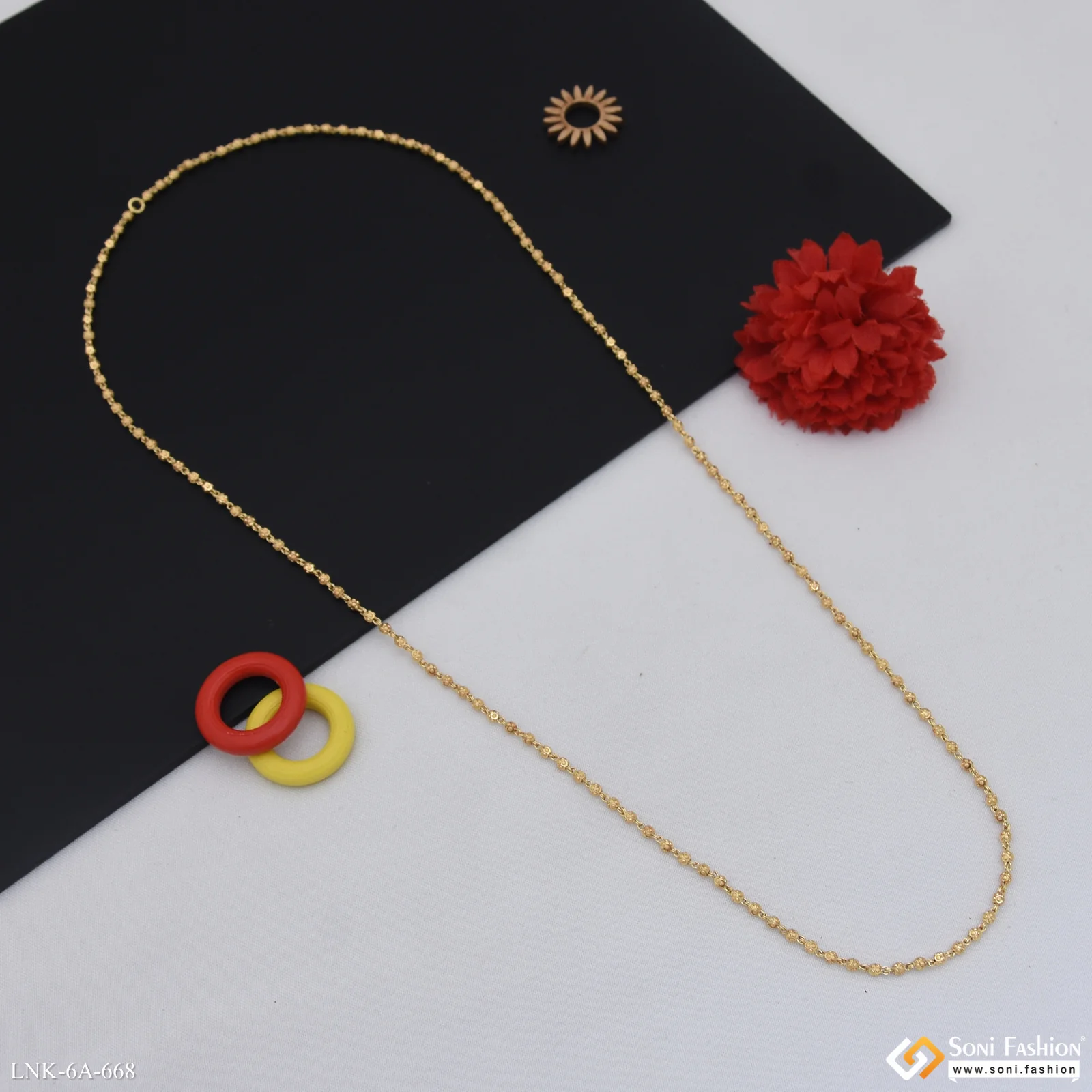 Brilliant Design Gold Plated Brass Beaded Mala for Women - Style A668 - Image 7