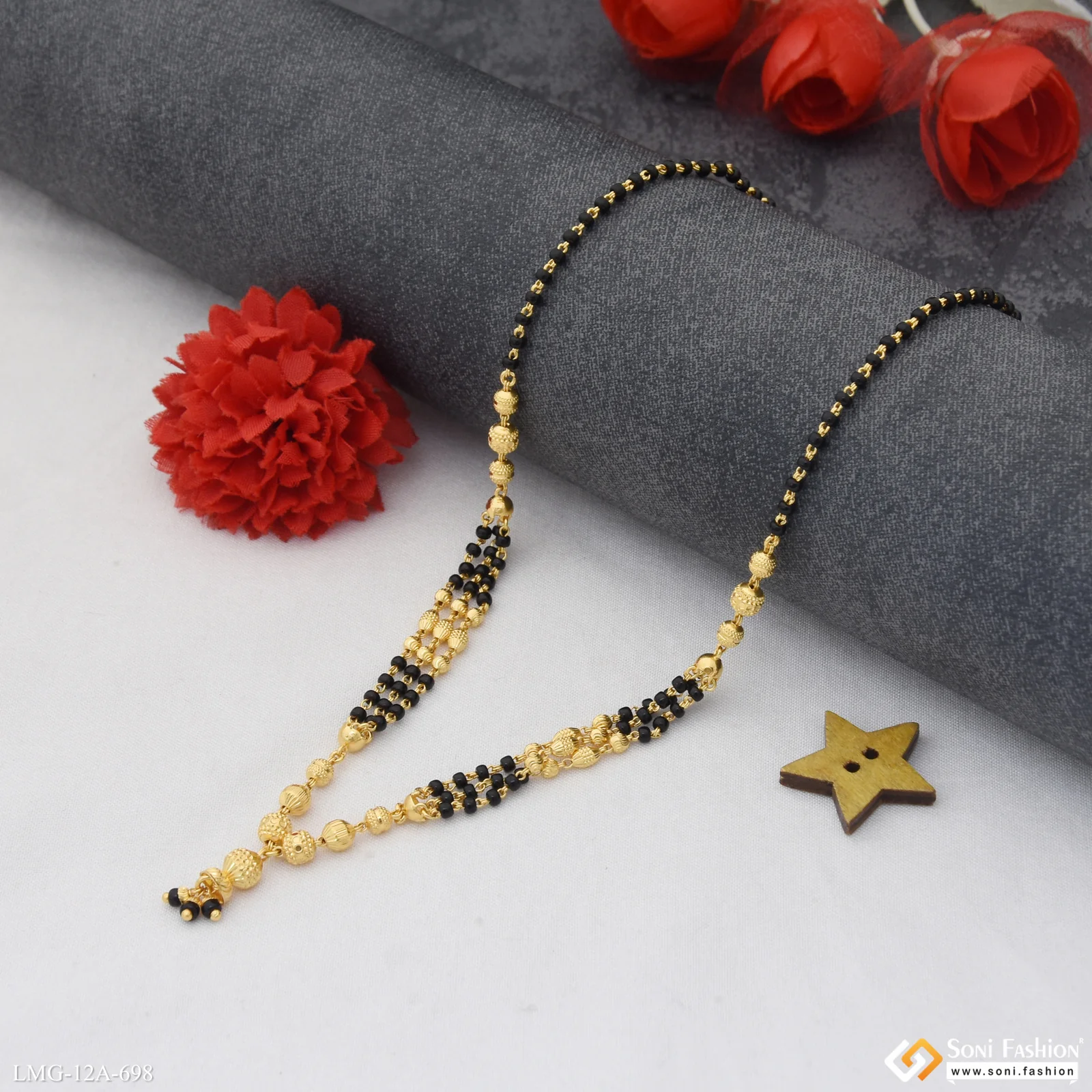 Brilliant Design Gold Plated Mangalsutra for Women - Style A698 - Image 3